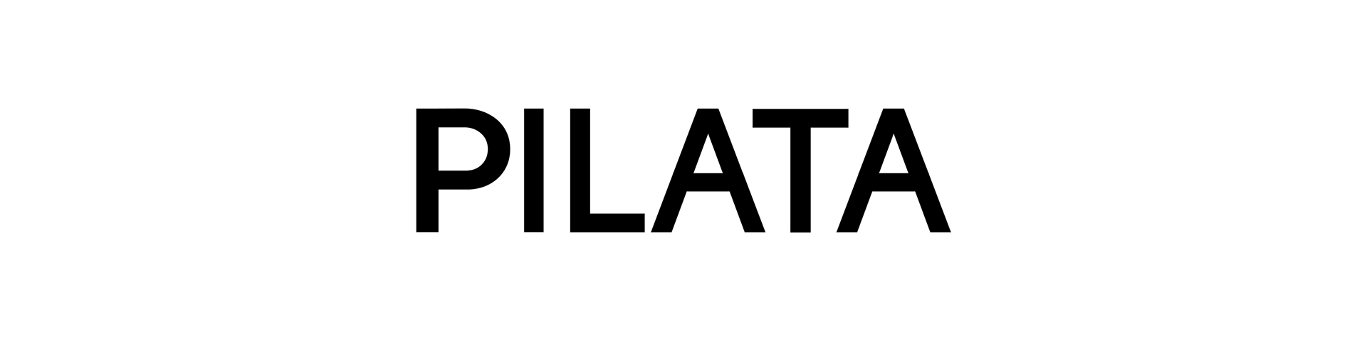 A minimalist black and white logo featuring the word "PILATA" in bold, uppercase letters.