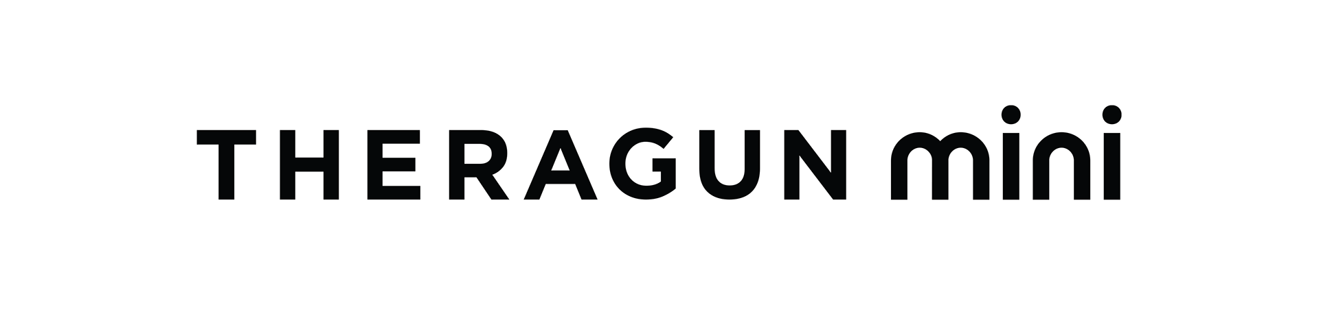 A black and white logo featuring the text "THERAGUN mini" in bold, sans-serif font against a plain background.