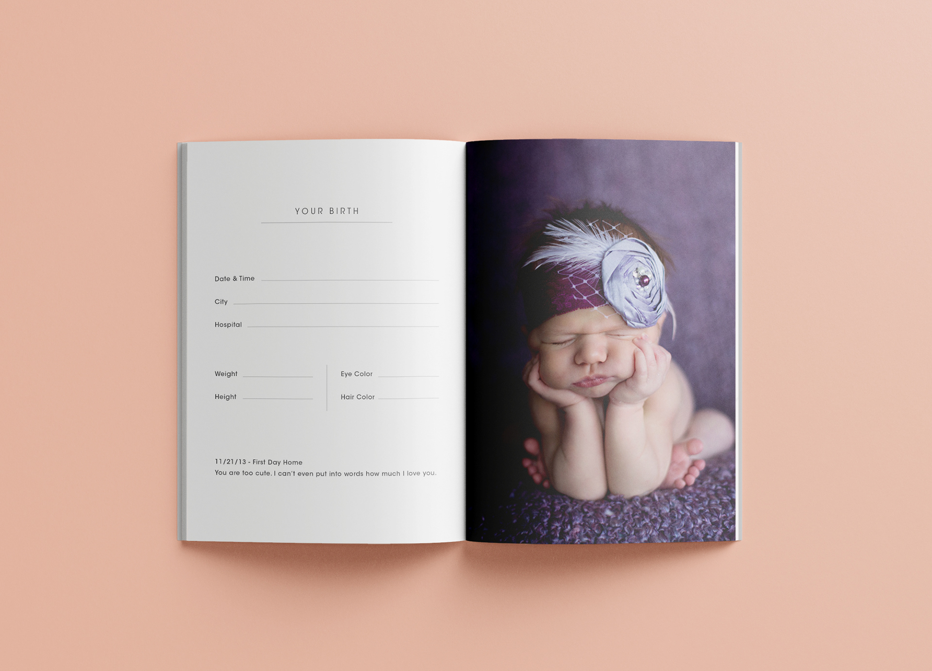 Ledgerwood Design, Book layout and design for a customized baby book