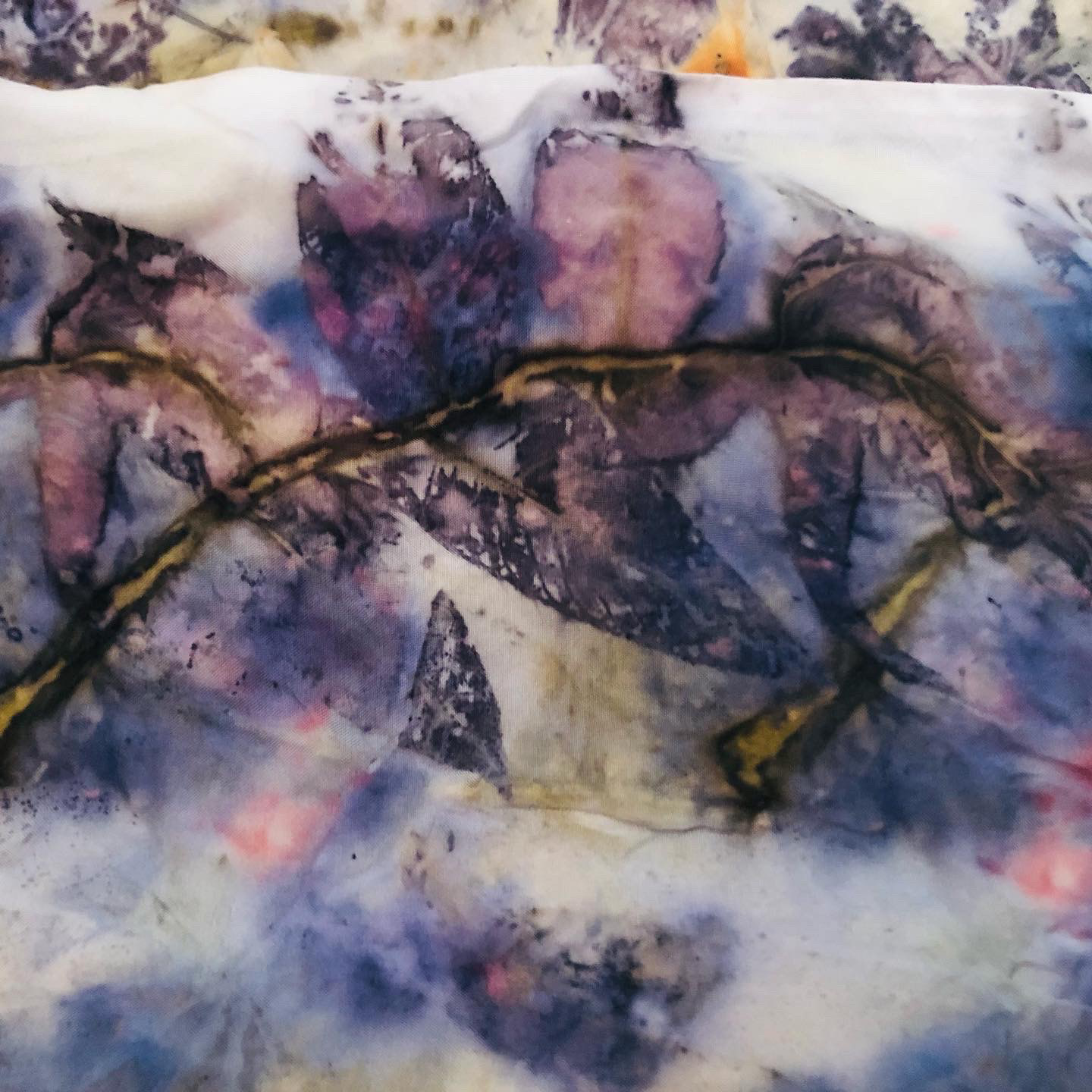 Black walnut, autumn leaves, iron mordant