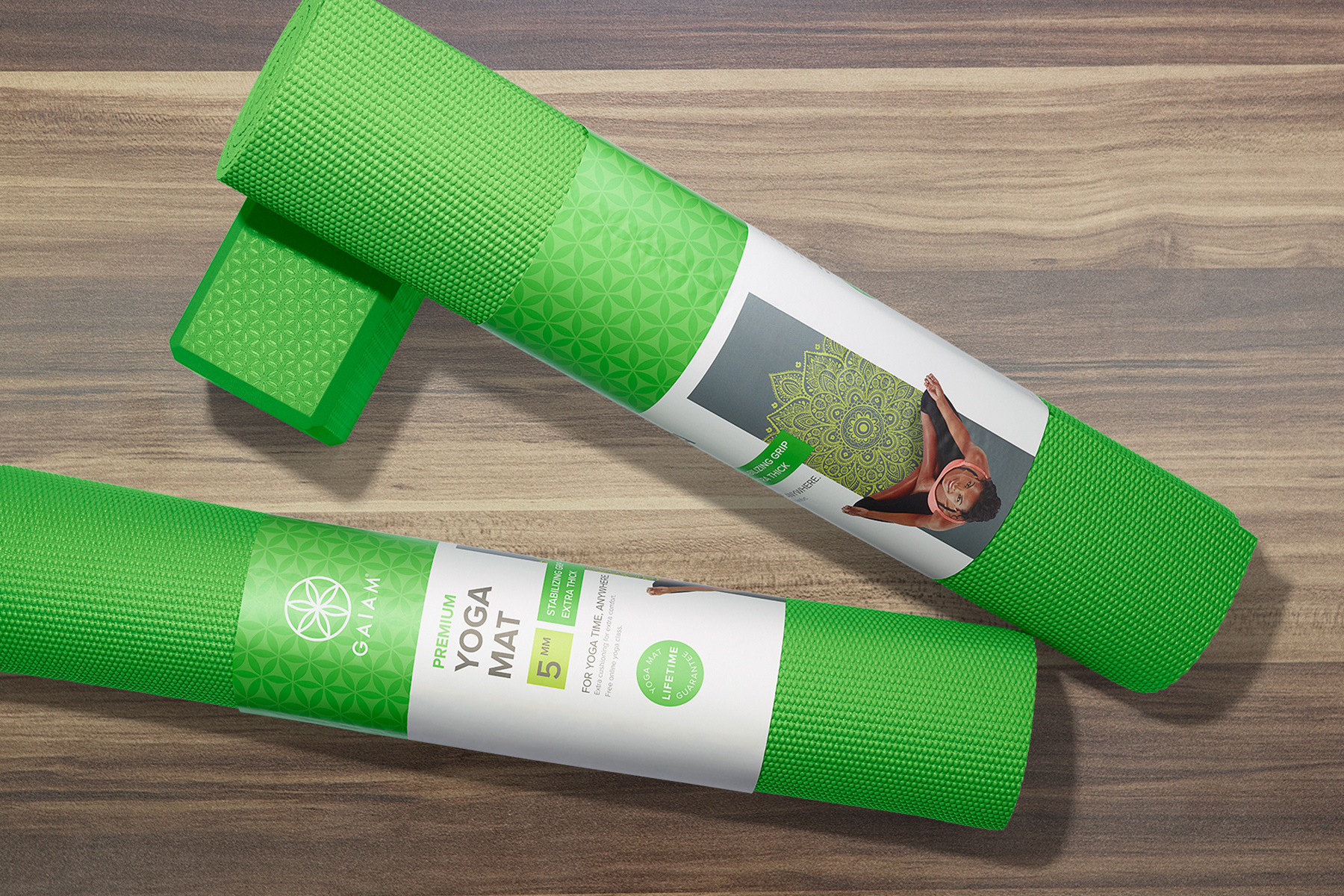 Gaiam Premium Yoga Mat - Stabilizing Grip