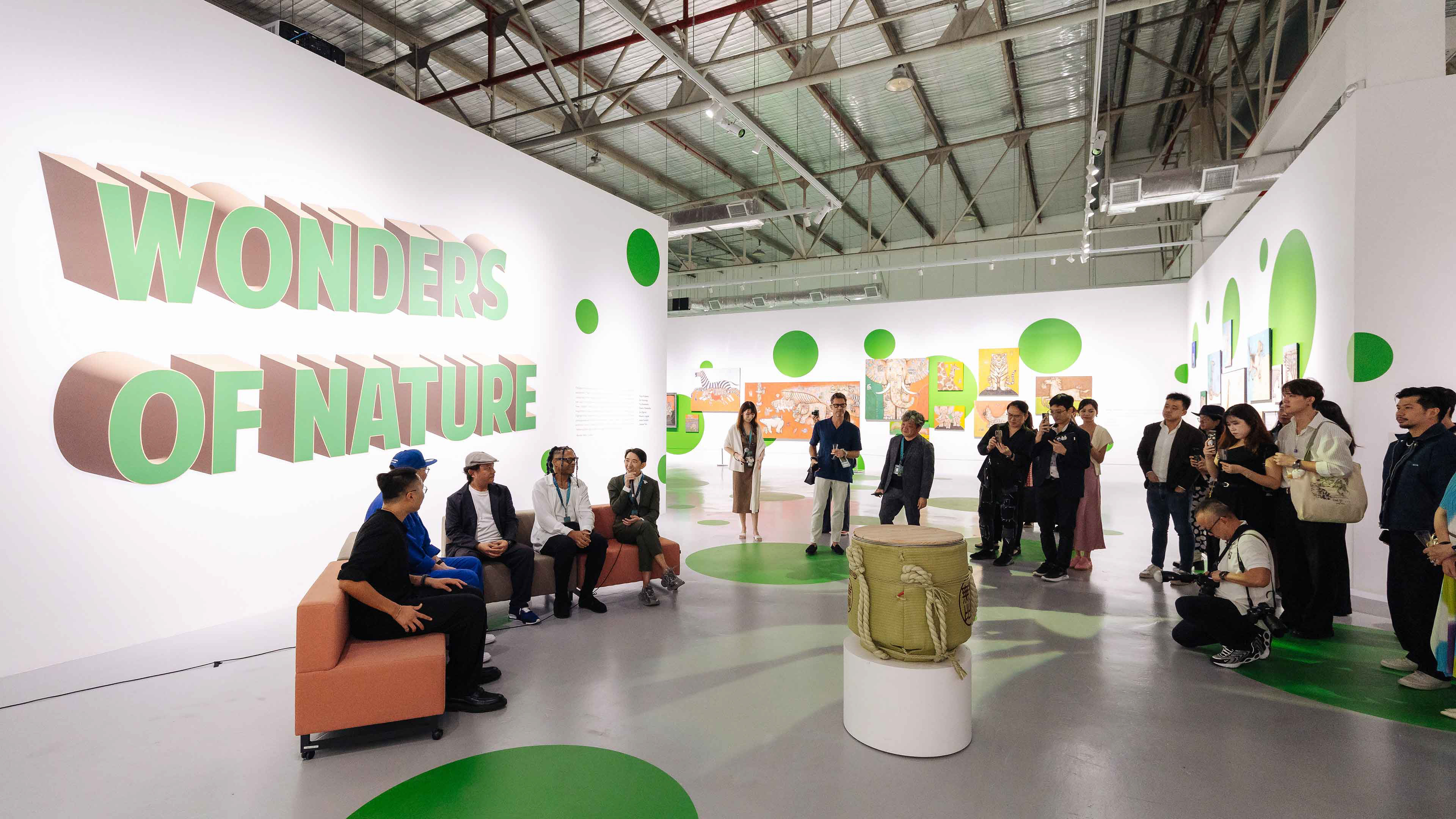 Warren Wee moderates the artist talk