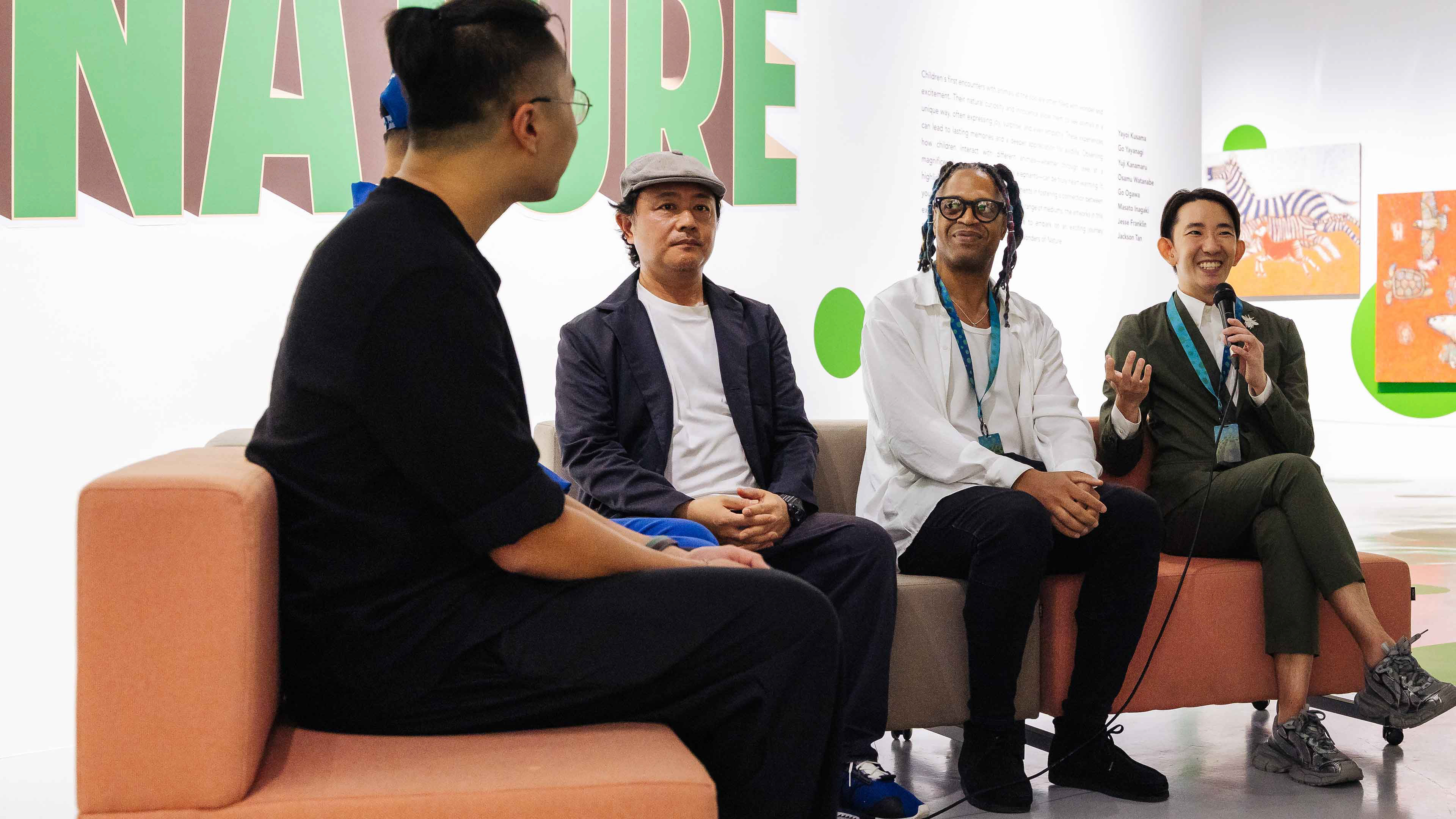 Warren Wee moderates the artist talk