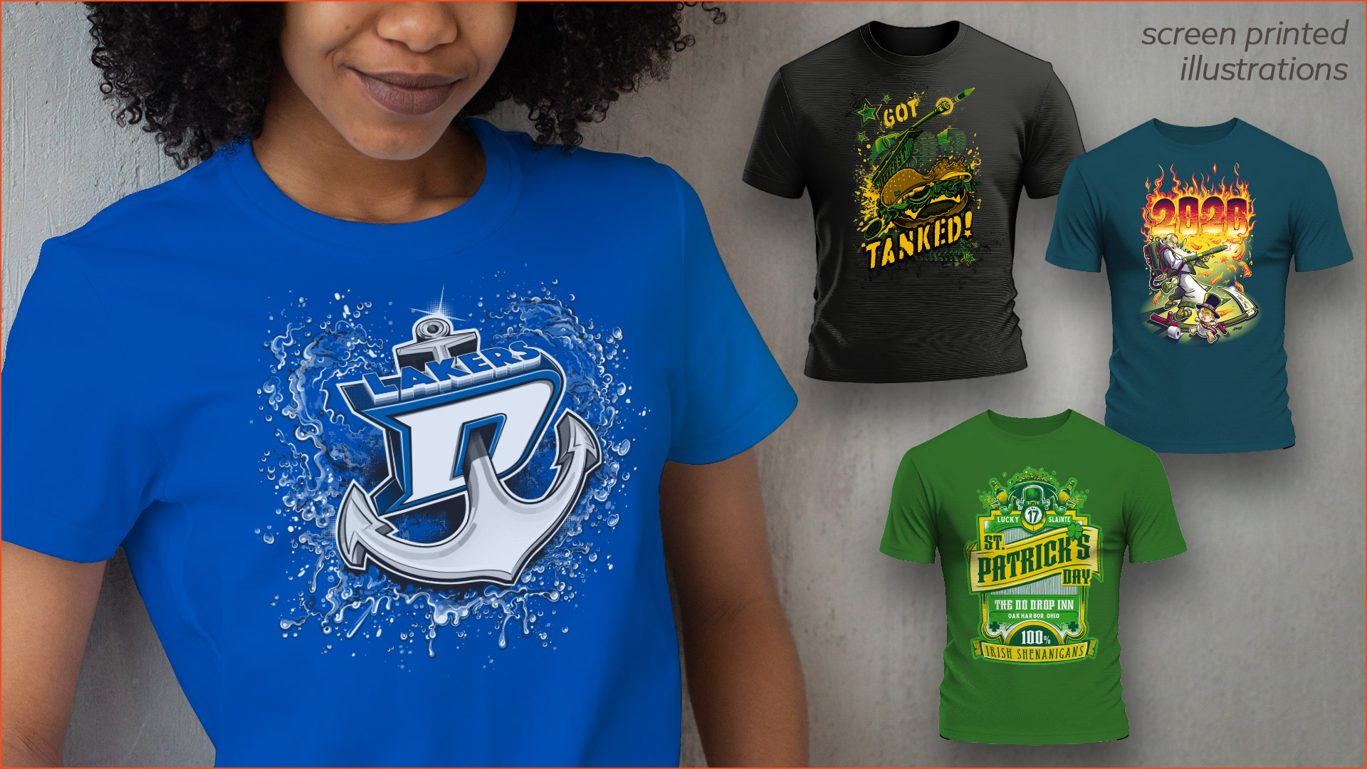 limited color vector illustration for screen printing