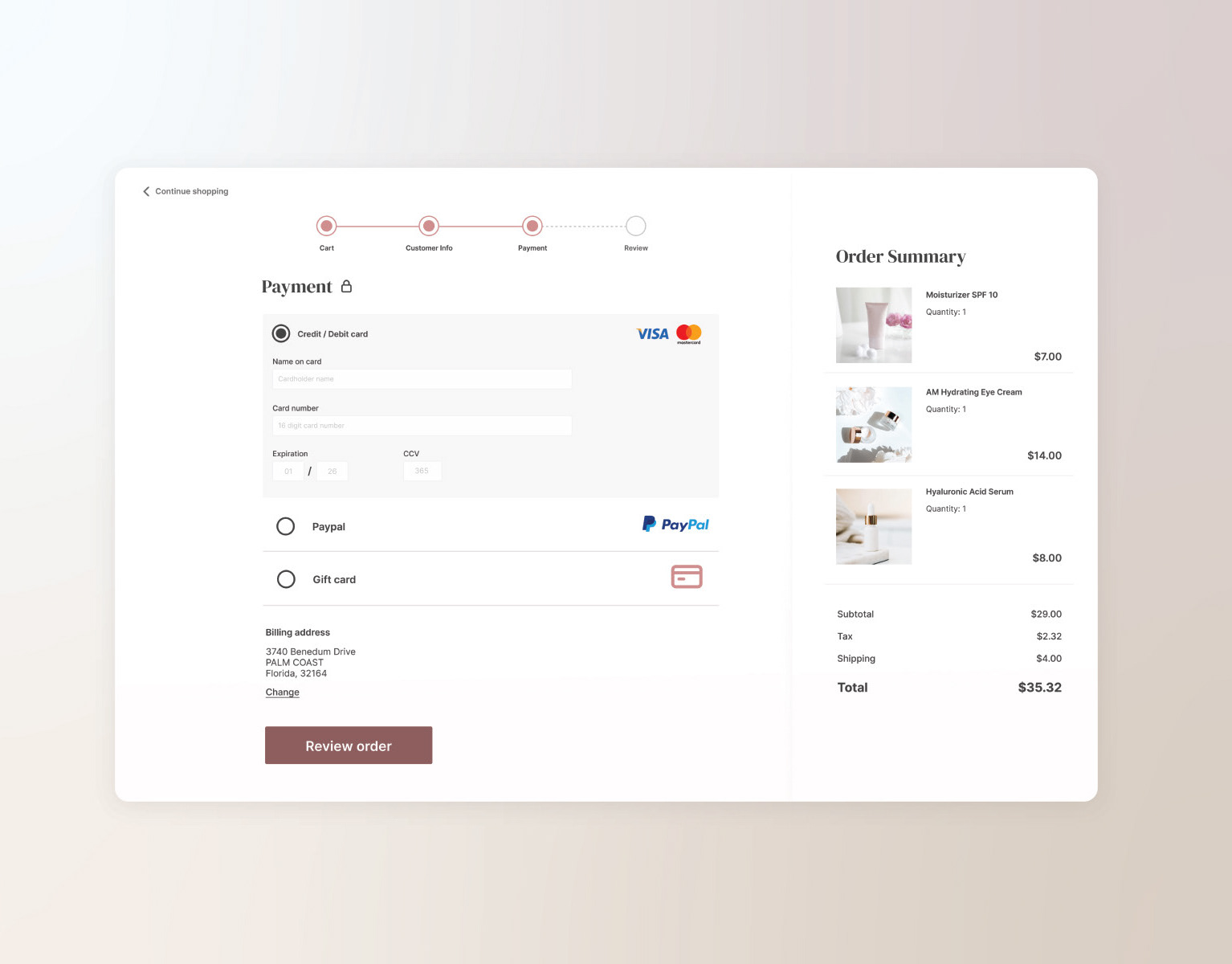 Natalee Ryan - Checkout Screen - Daily UI Challenge