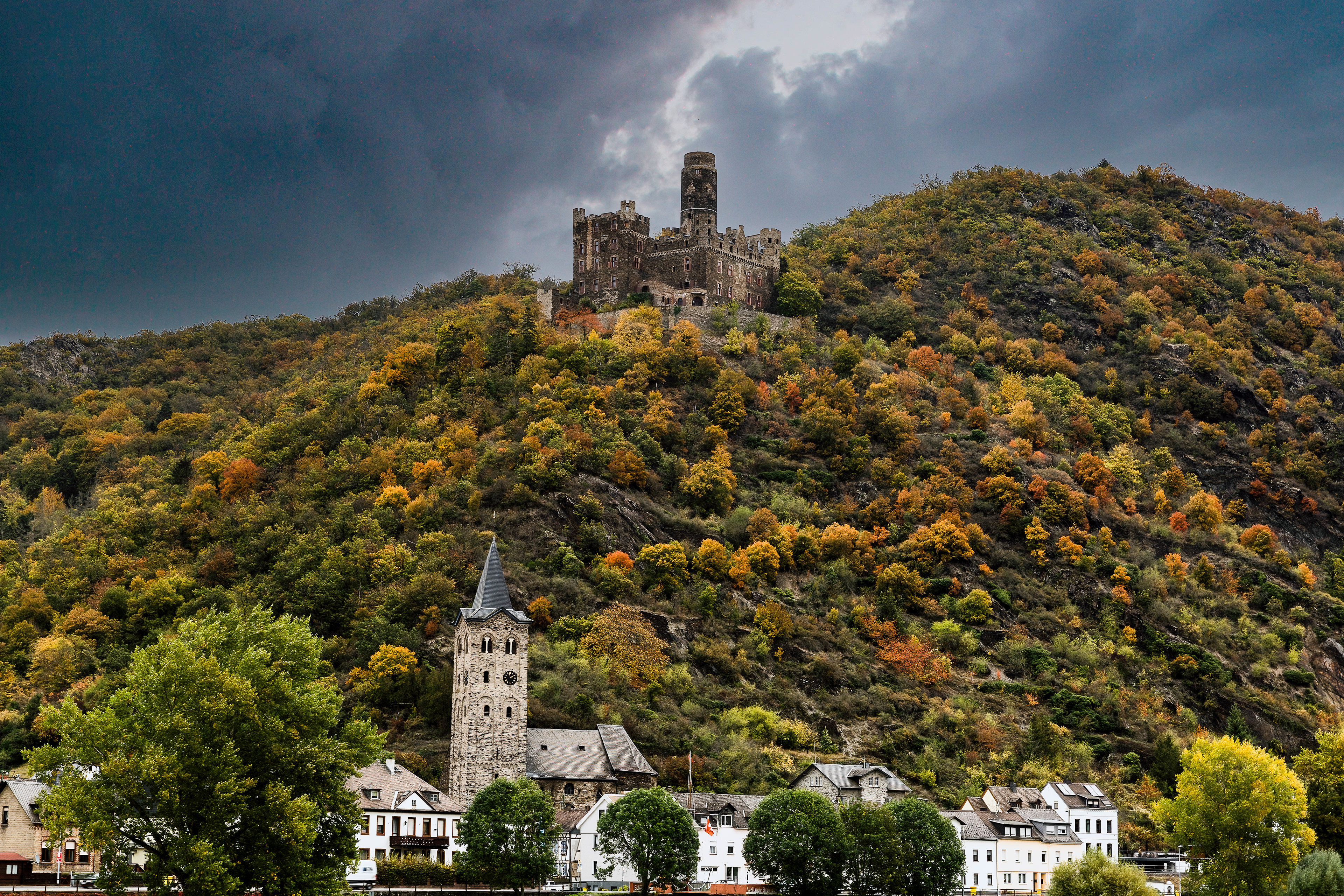 Castle along the middle Rhine River