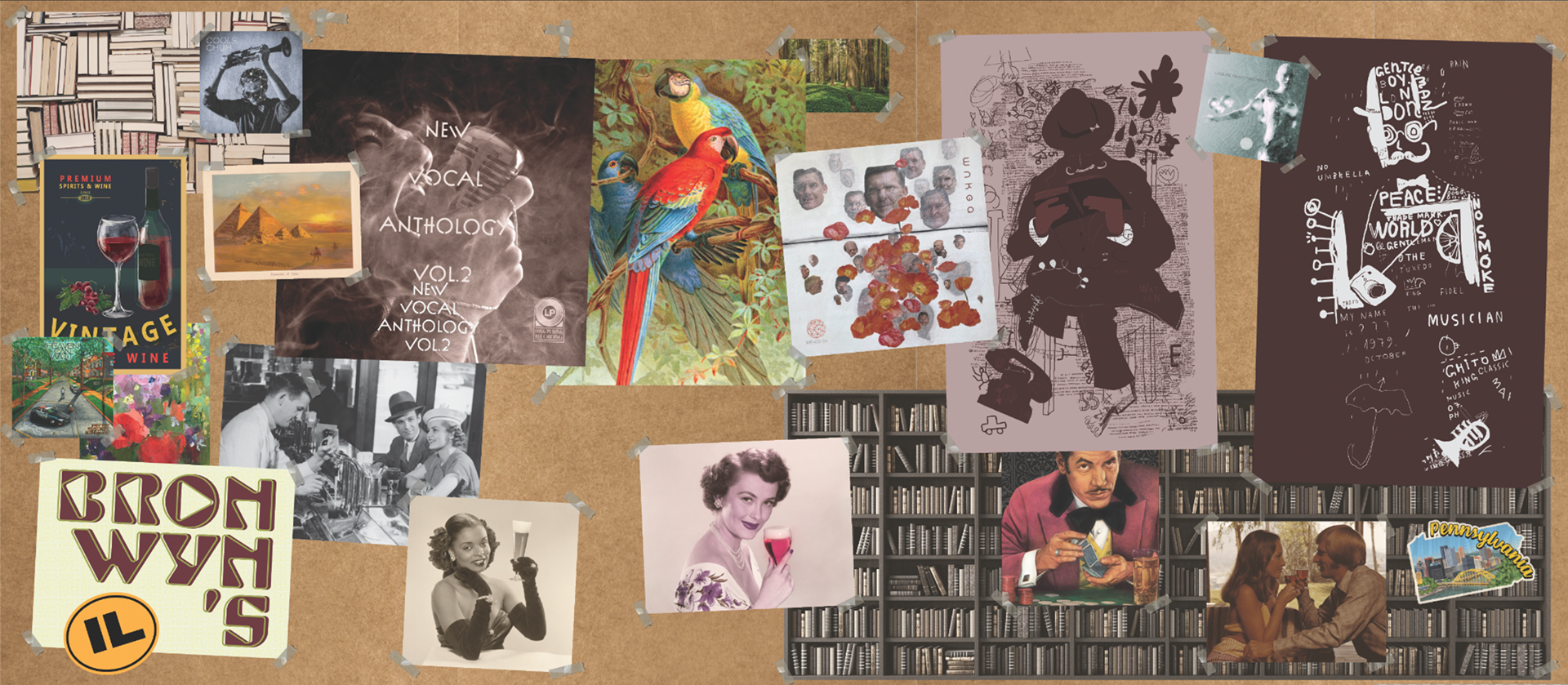 Beatnik bar upper wall covers