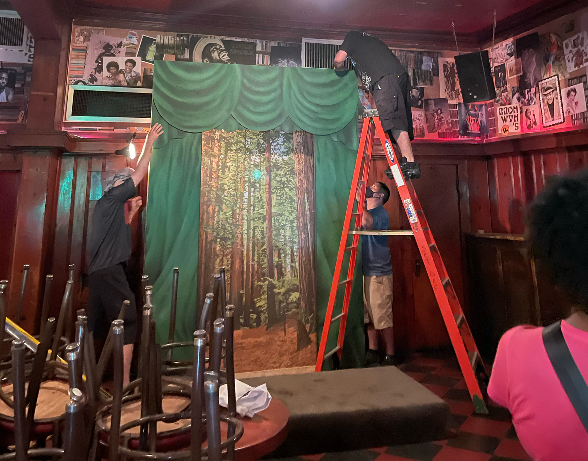 Beatnik bar (see bulletin board wall covers below)