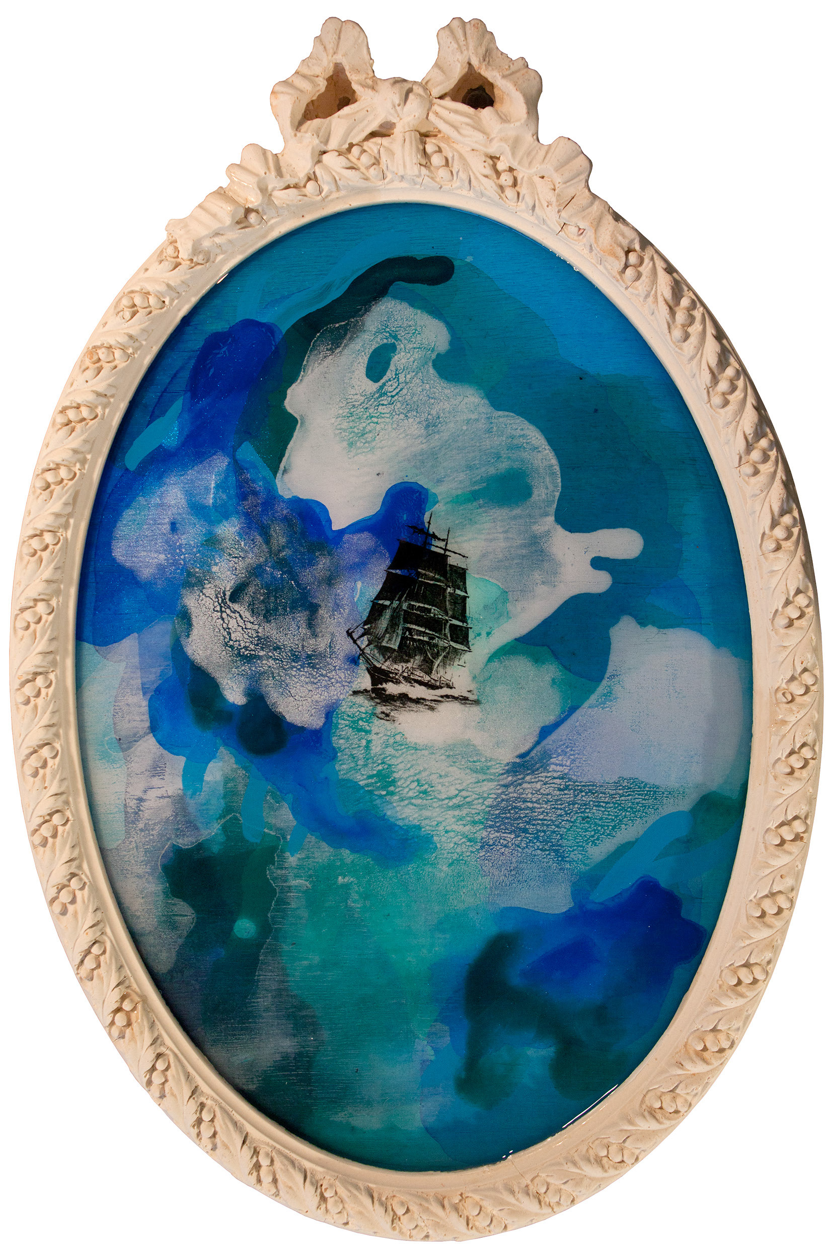 Missionary 3, Acrylic and resin on wood, jesmonite, 49cm x 34cm, 2017