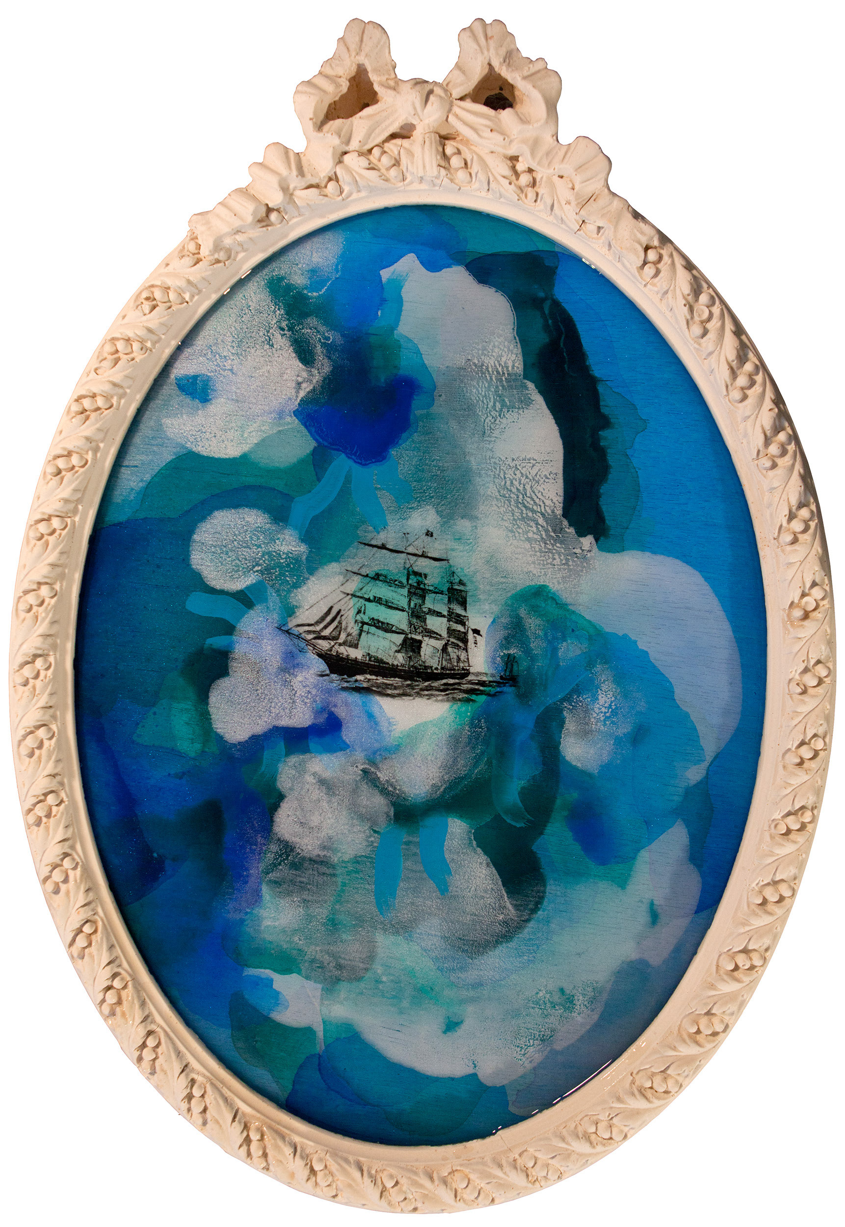 Missionary 4, Acrylic and resin on wood, jesmonite, 49cm x 34cm, 2017