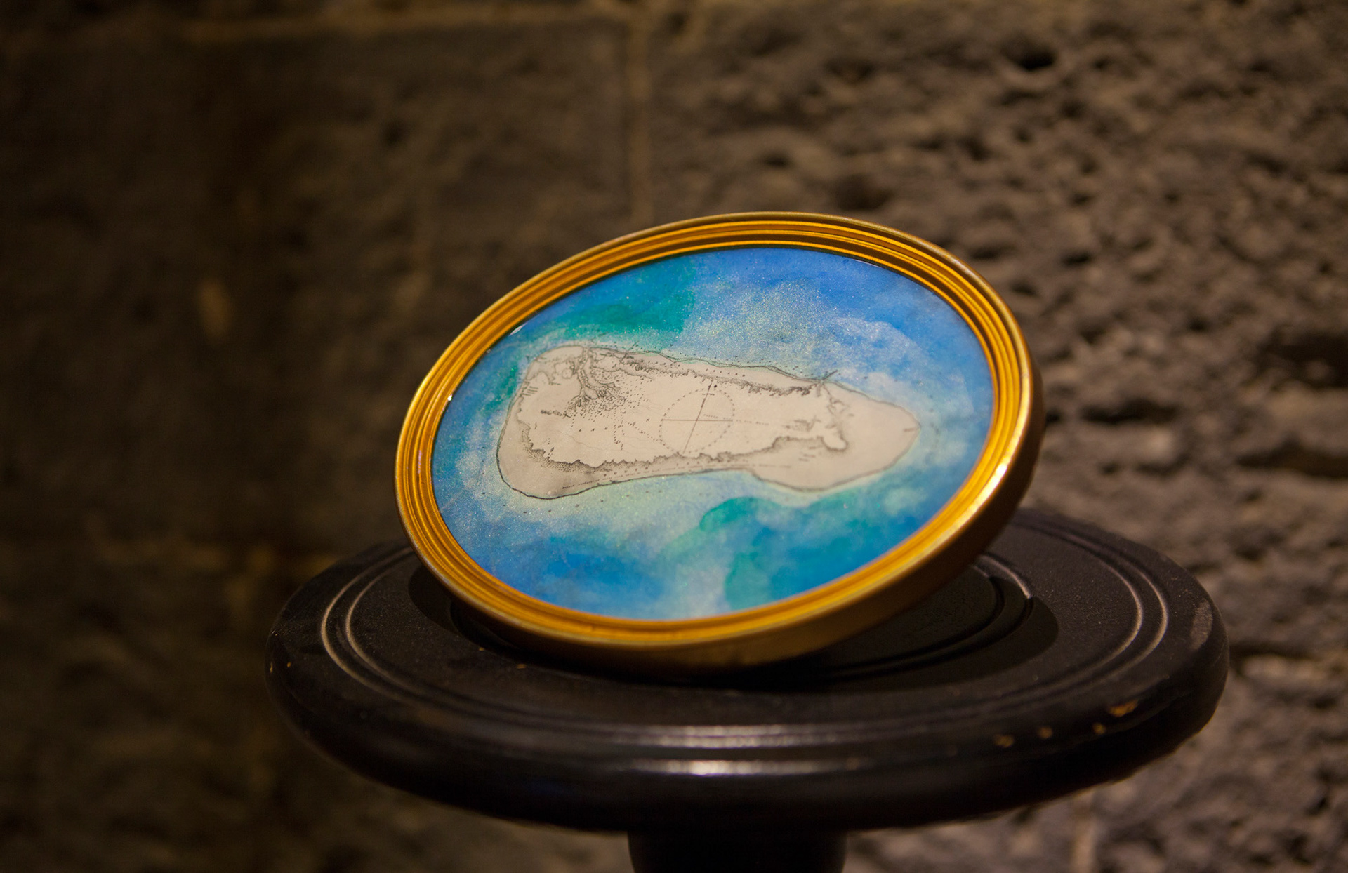 Aldabra No.2, Acrylic and resin on wood, 22.5cm x 17cm
