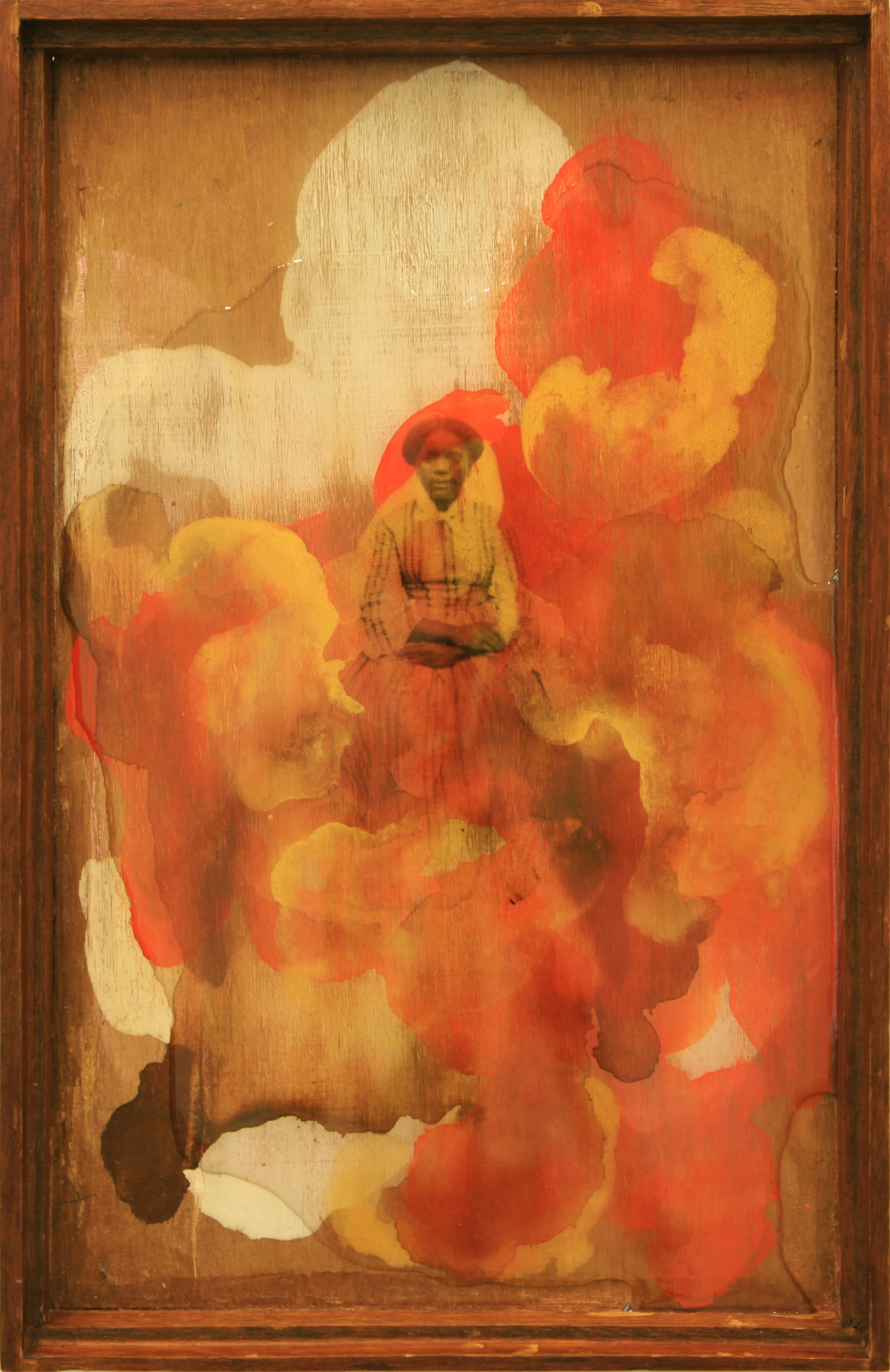 En Famille No.6,  Acrylic and resin on wood, 47.5 x 30.5 cm