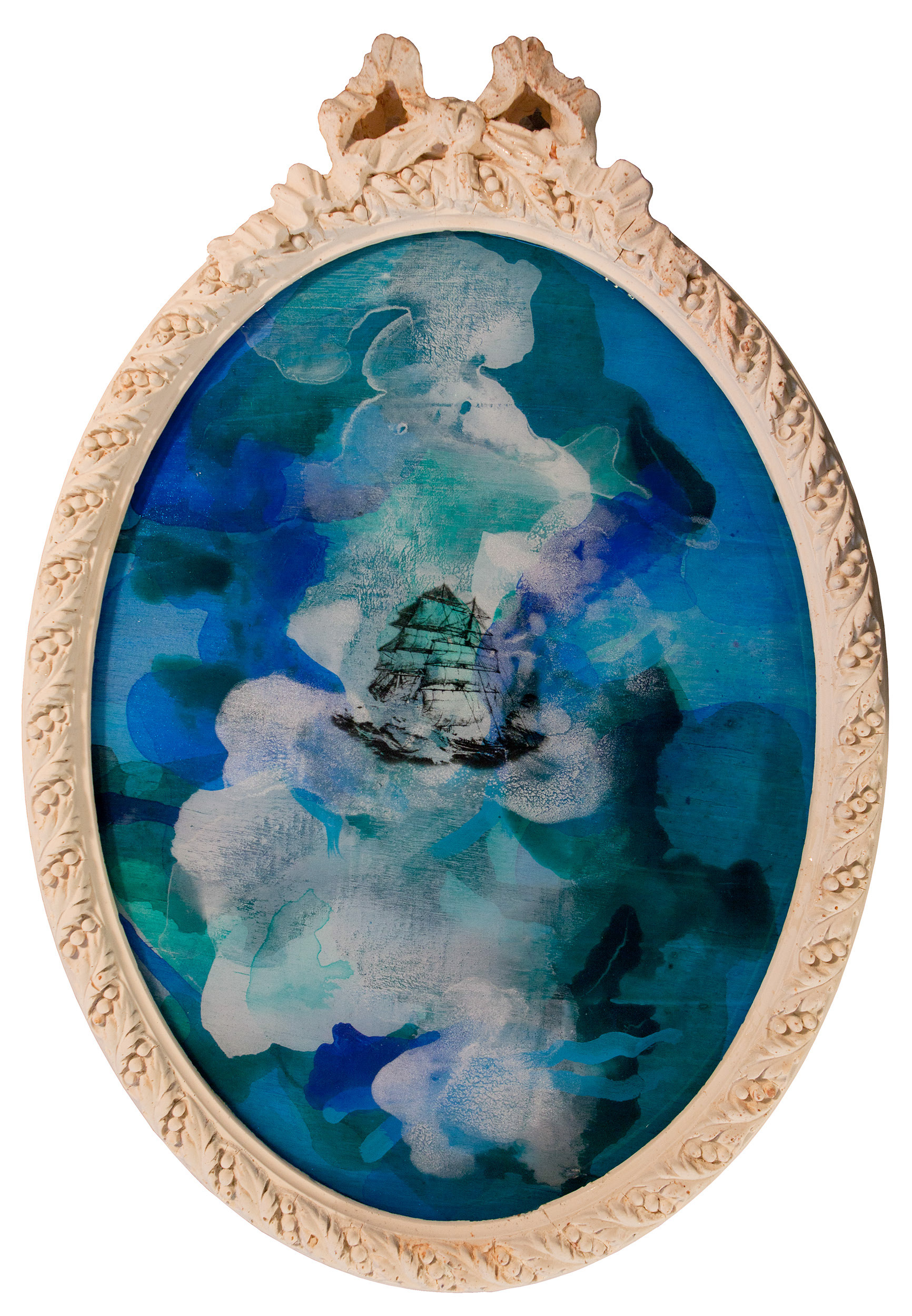 Missionary 1, Acrylic and resin on wood, jesmonite, 49cm x 34cm, 2017