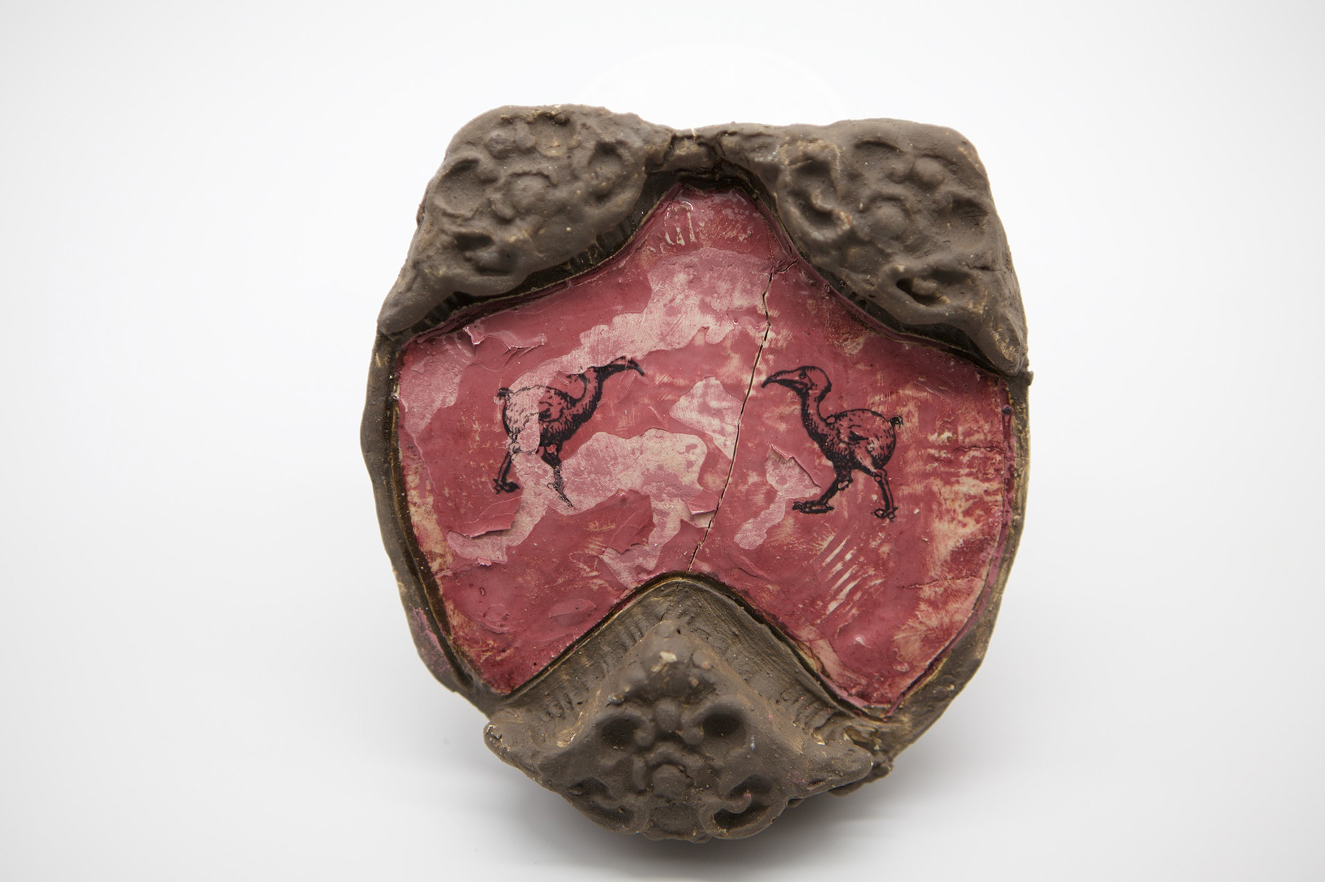 The Walking Birds (true rose), Decal and glaze on earthenware, 2018