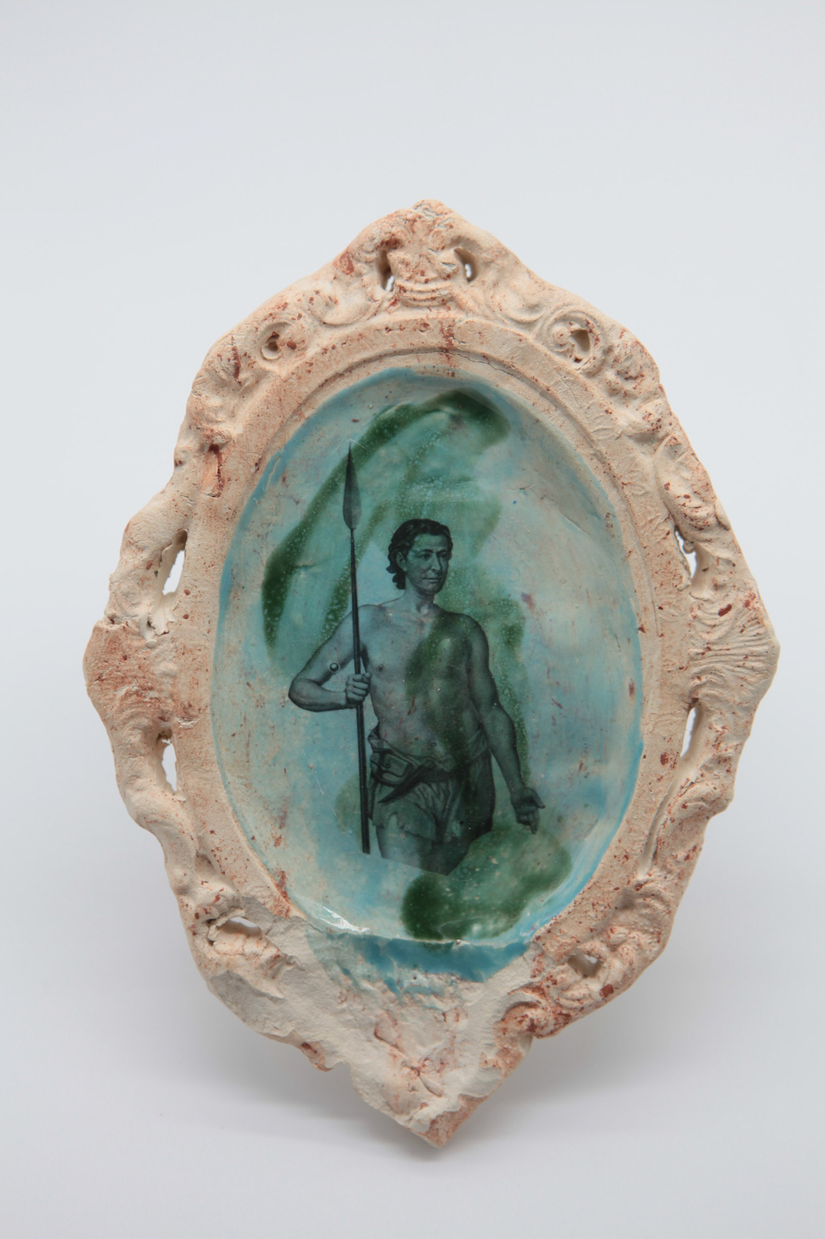 The Protagonist, Decal and glaze on earthenware, 2018