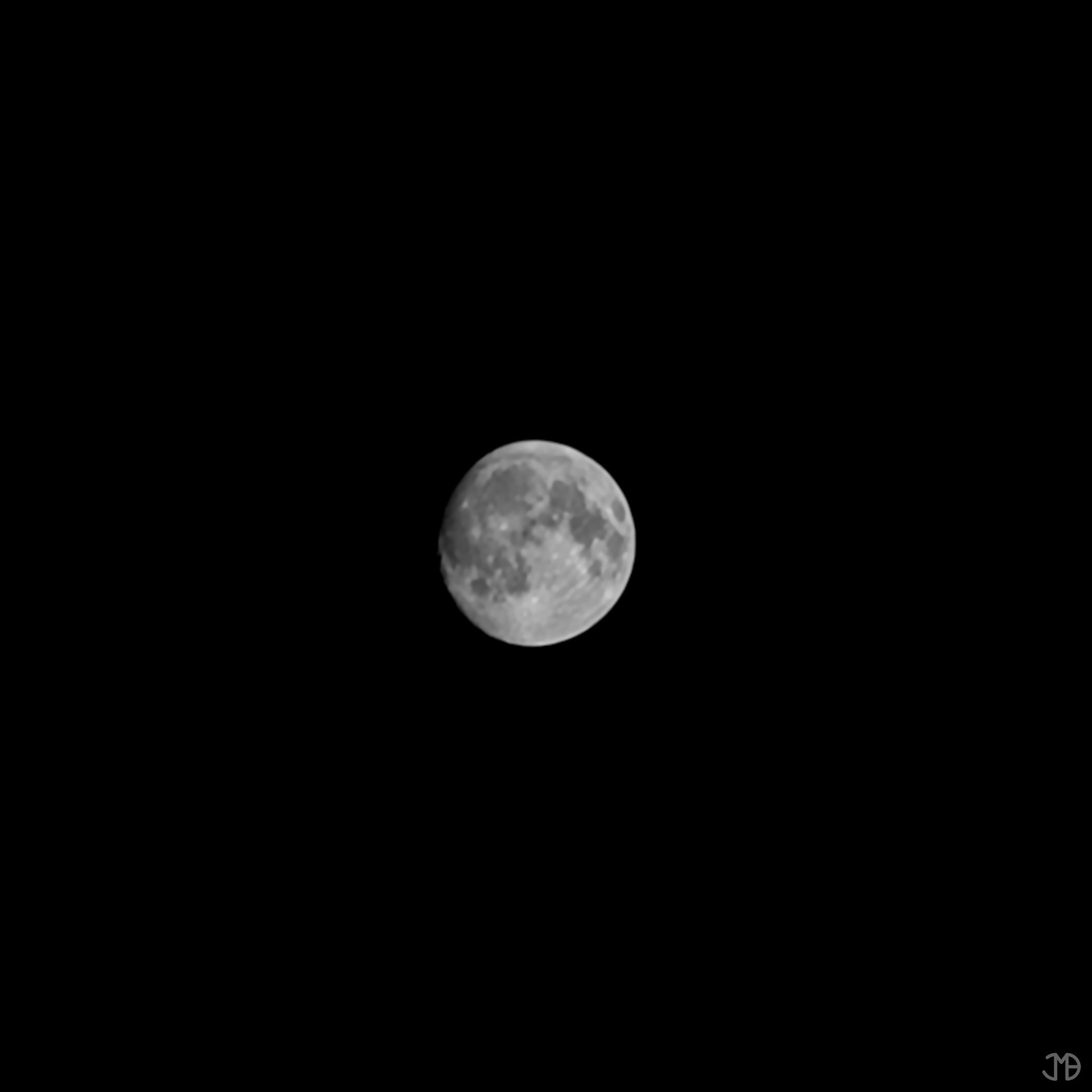 A nearly full moon from Mariehem in Umeå
