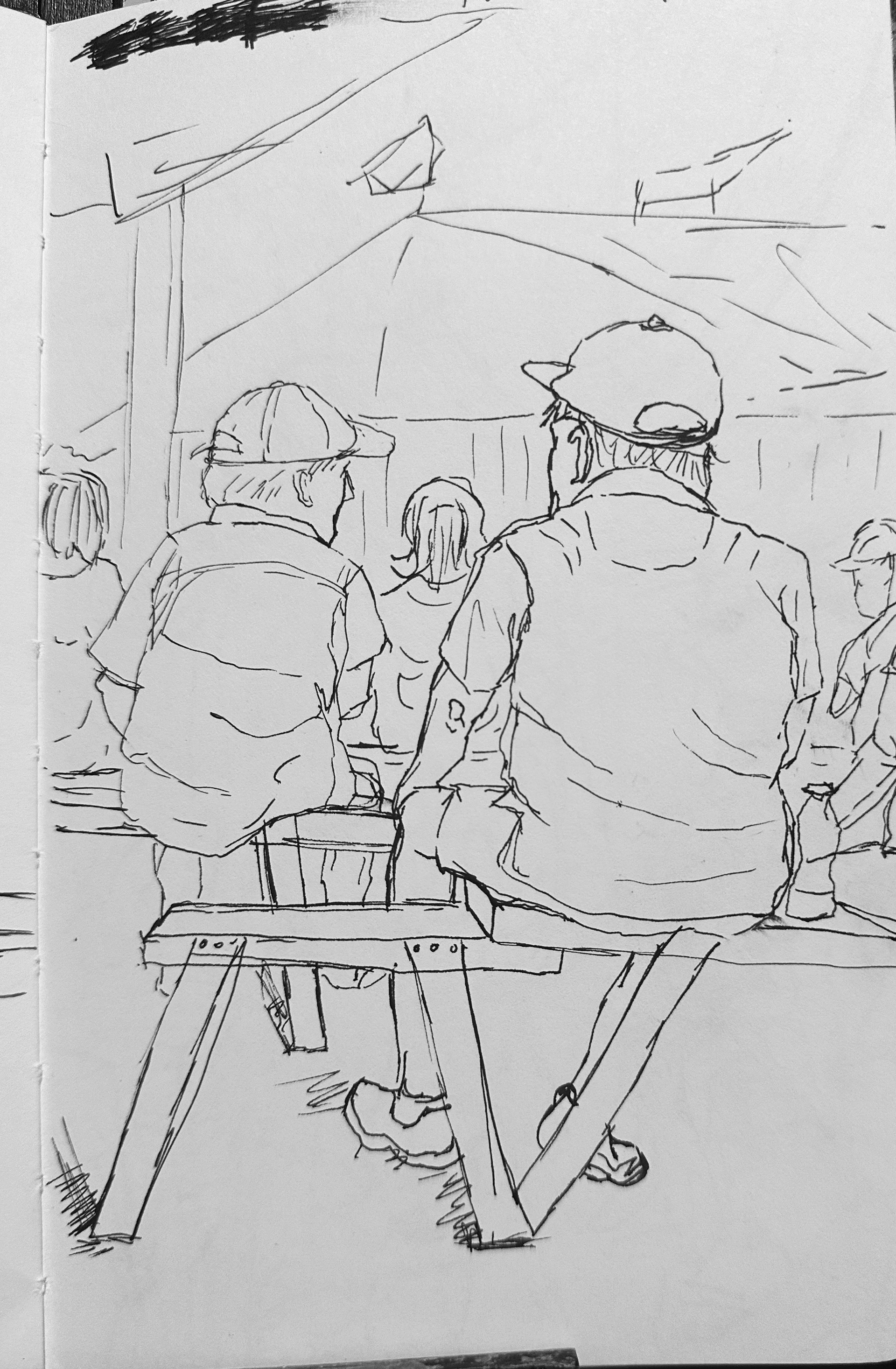 Cafe studies; pen and ink 2023