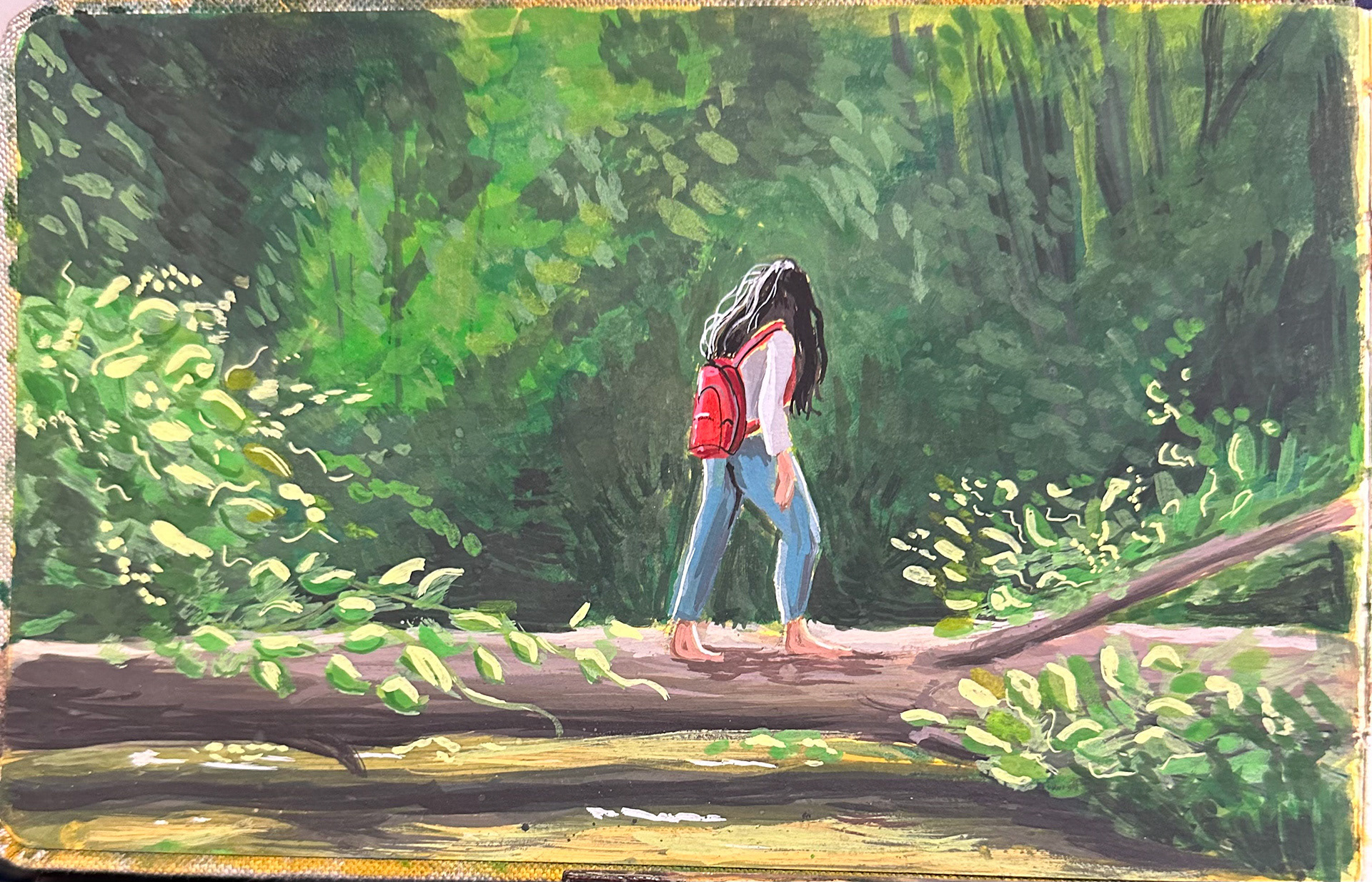 Hiking; Gouache 2023