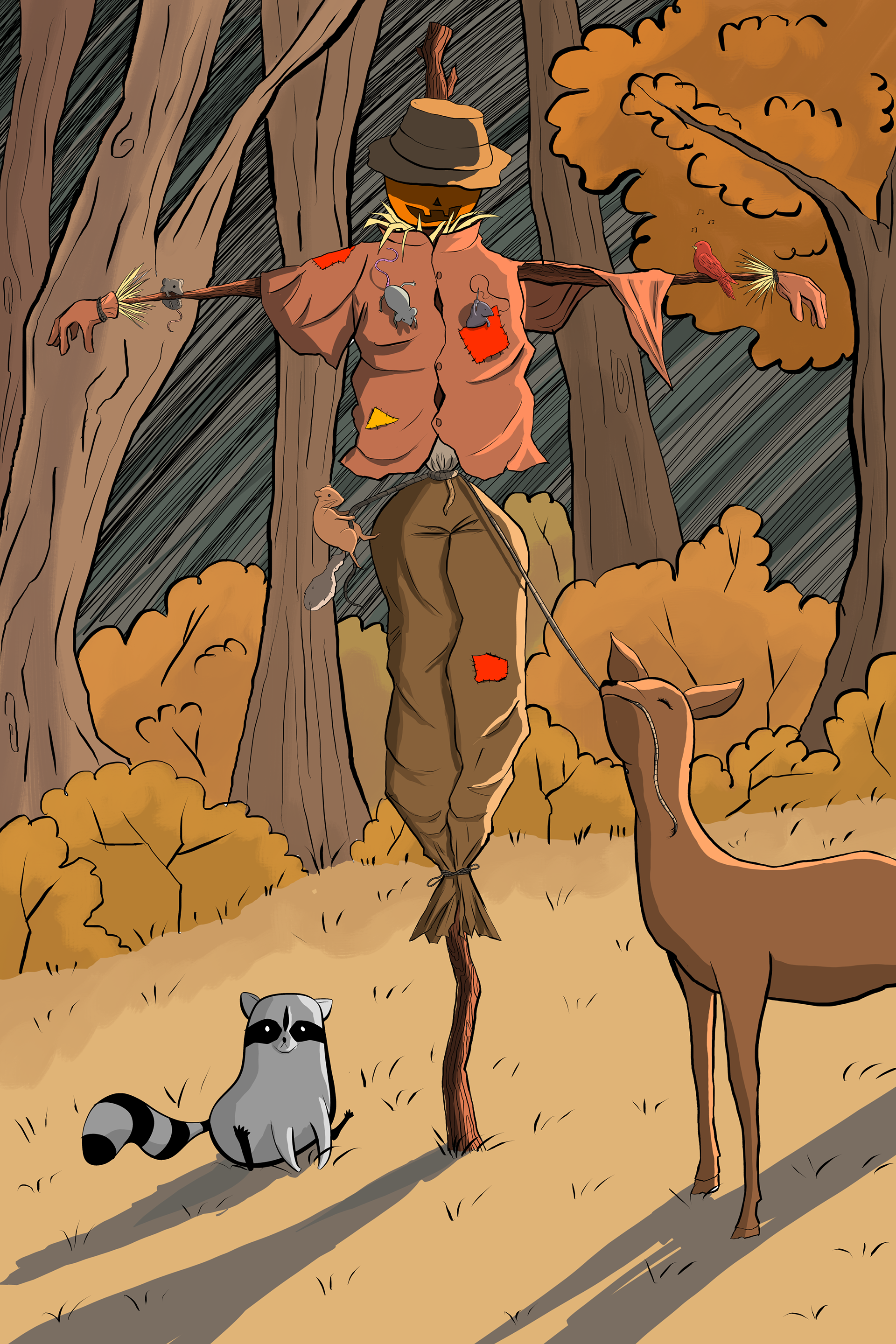 A scarecrow fall; ClipStudioPaint 2023