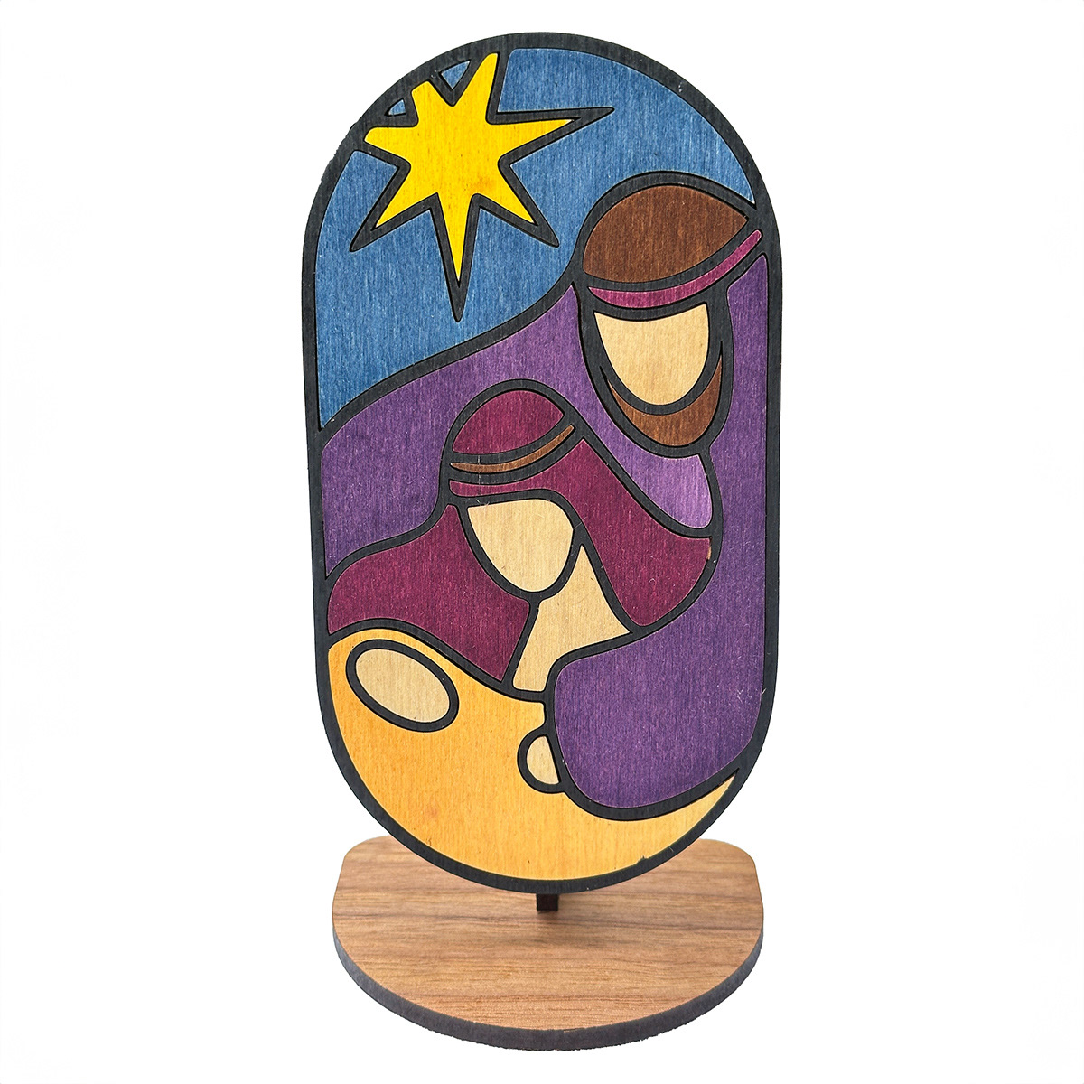 Stained wood plaque