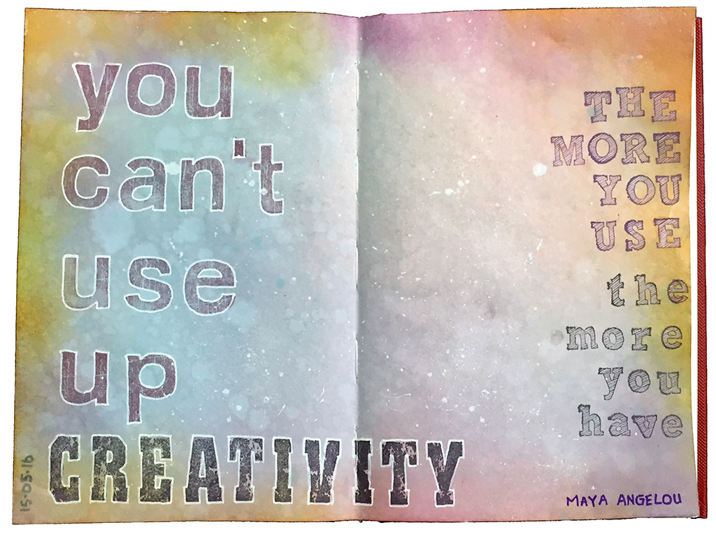 Blending inks and stamped words