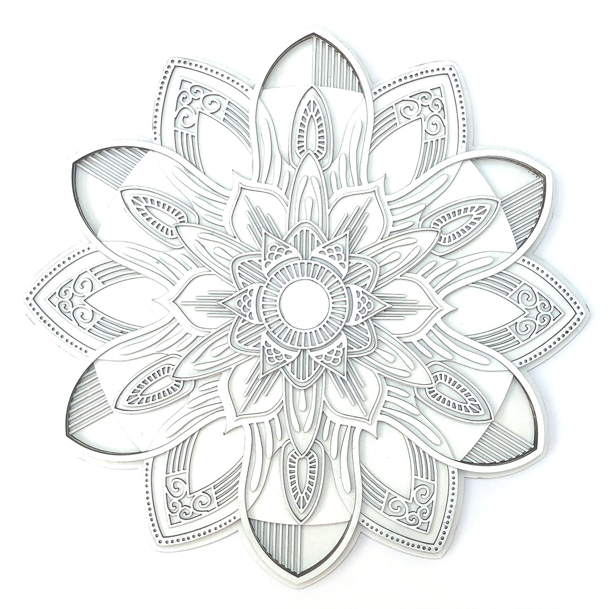 Layered mandala from drawing