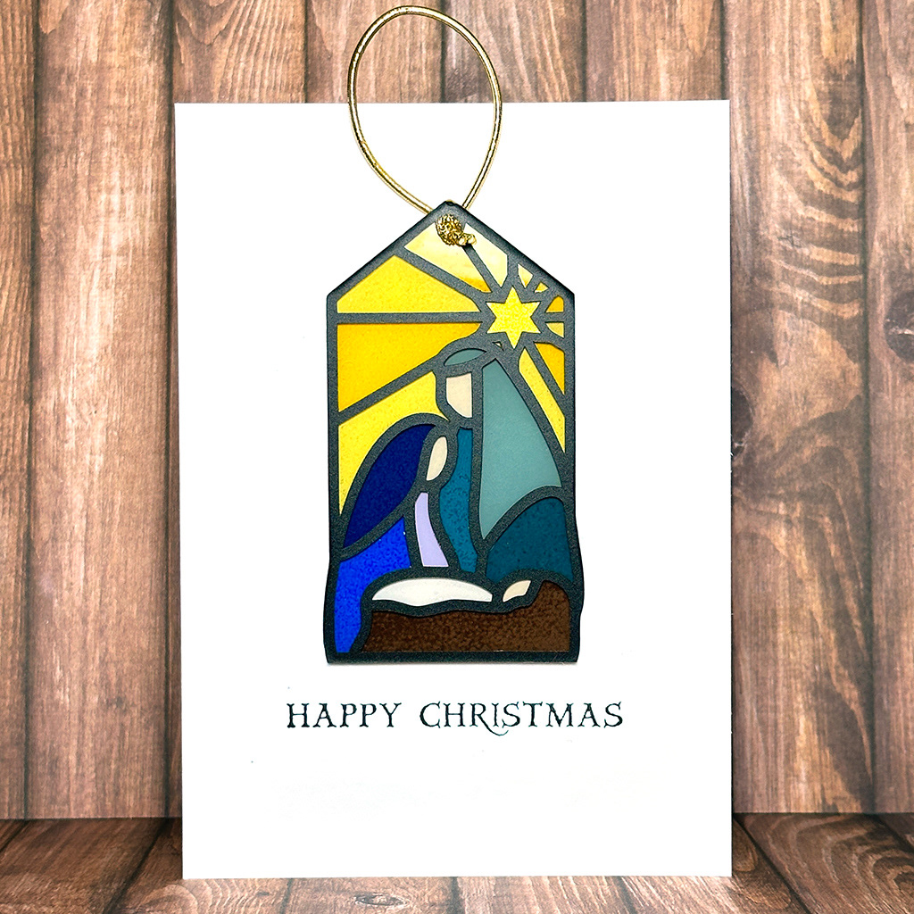 Commissioned set of 40 removable 'stained glass' tag cards
