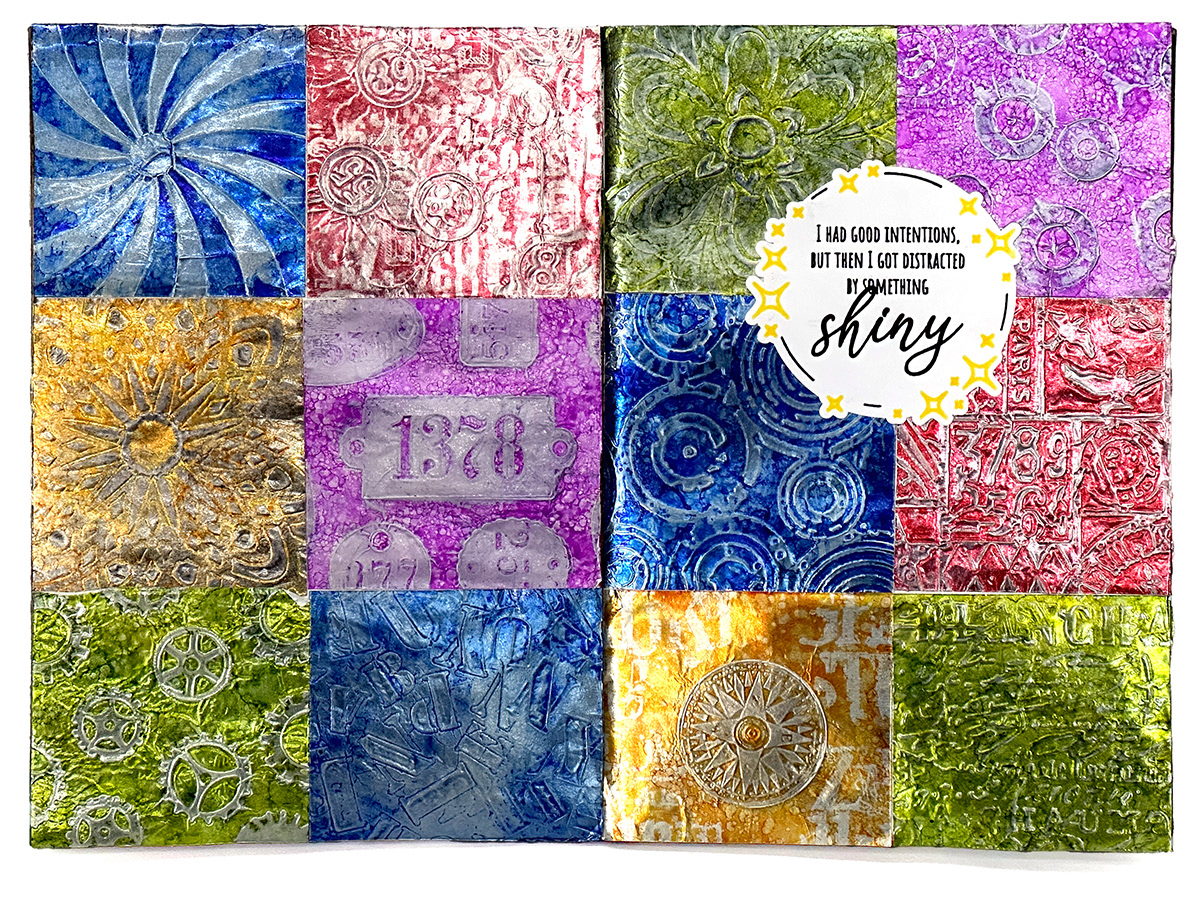 Alcohol inks and tin foil