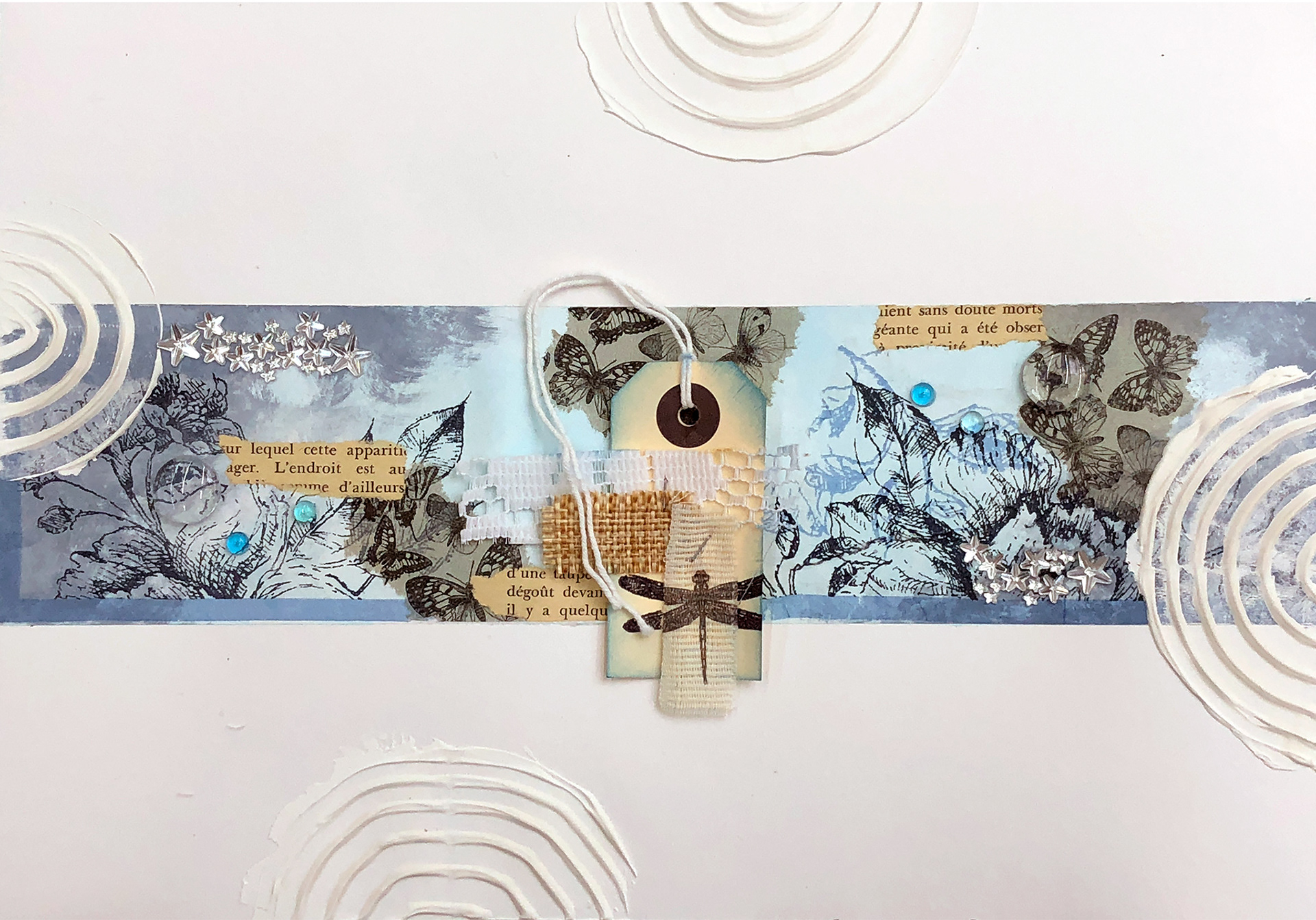 Experimenting with napkin decoupage and texture paste