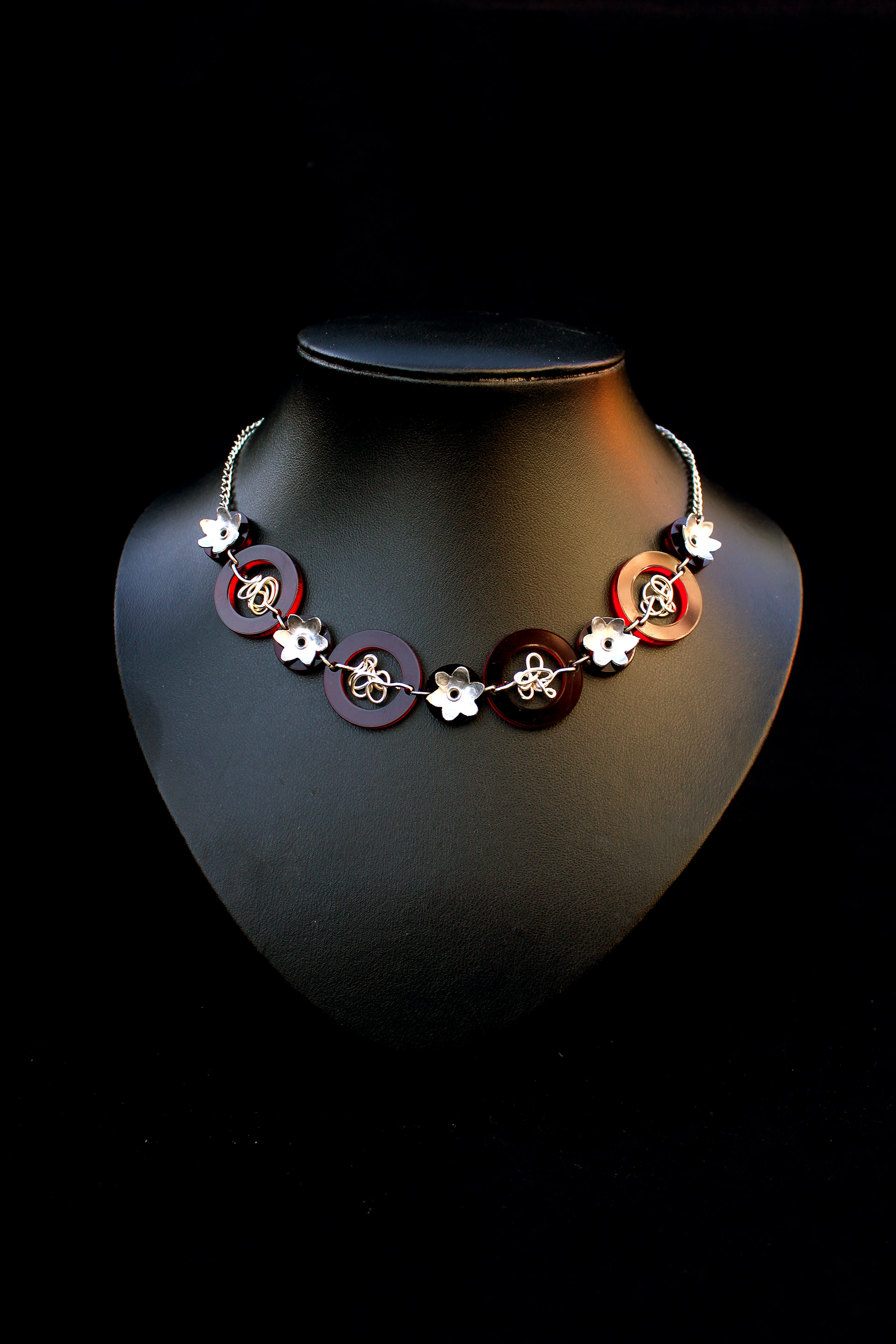 Custom jewellery - acrylic, aluminium and silver wire