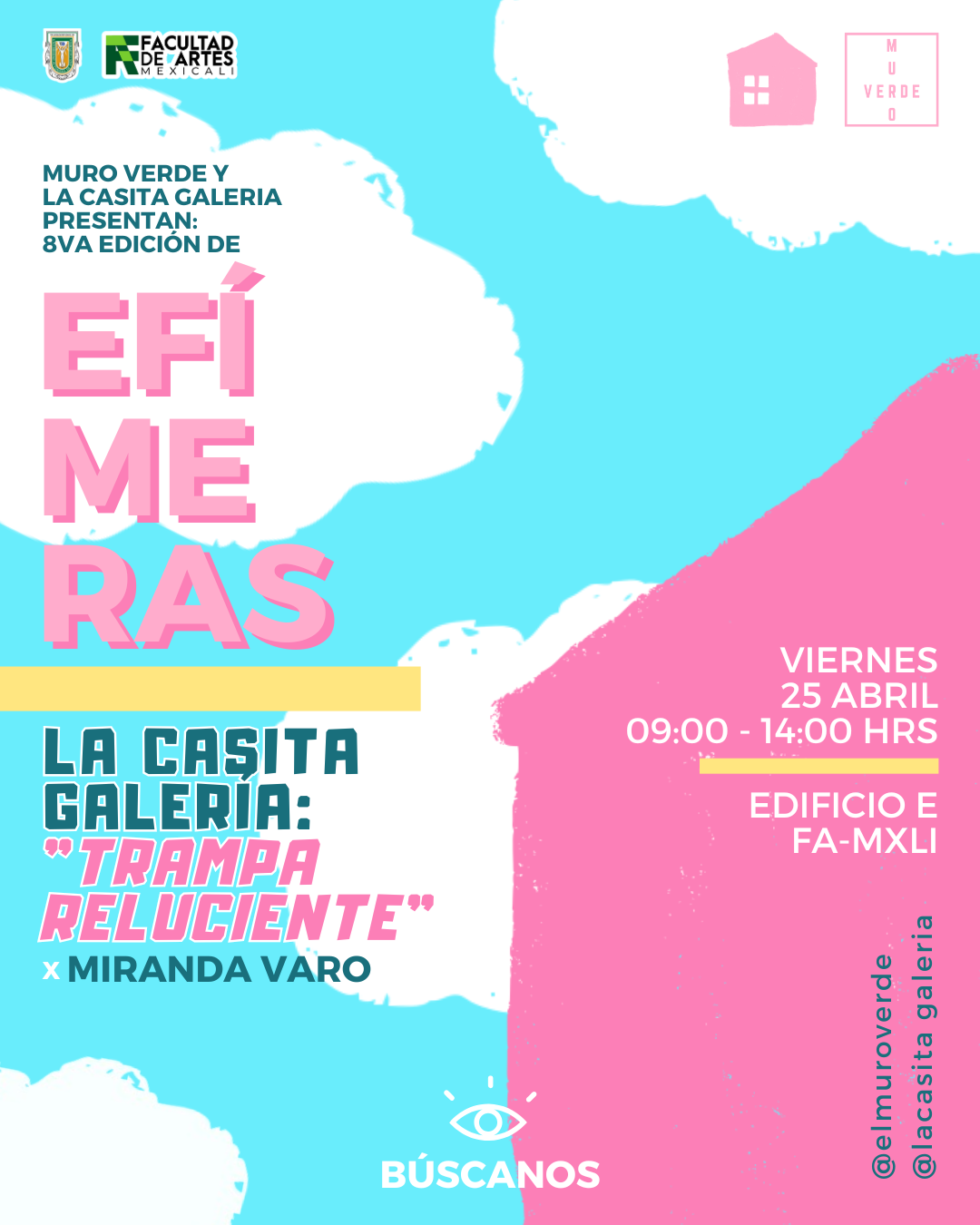 Flyer de "Trampa Reluciente" La Casita Galeria X Muro Verde