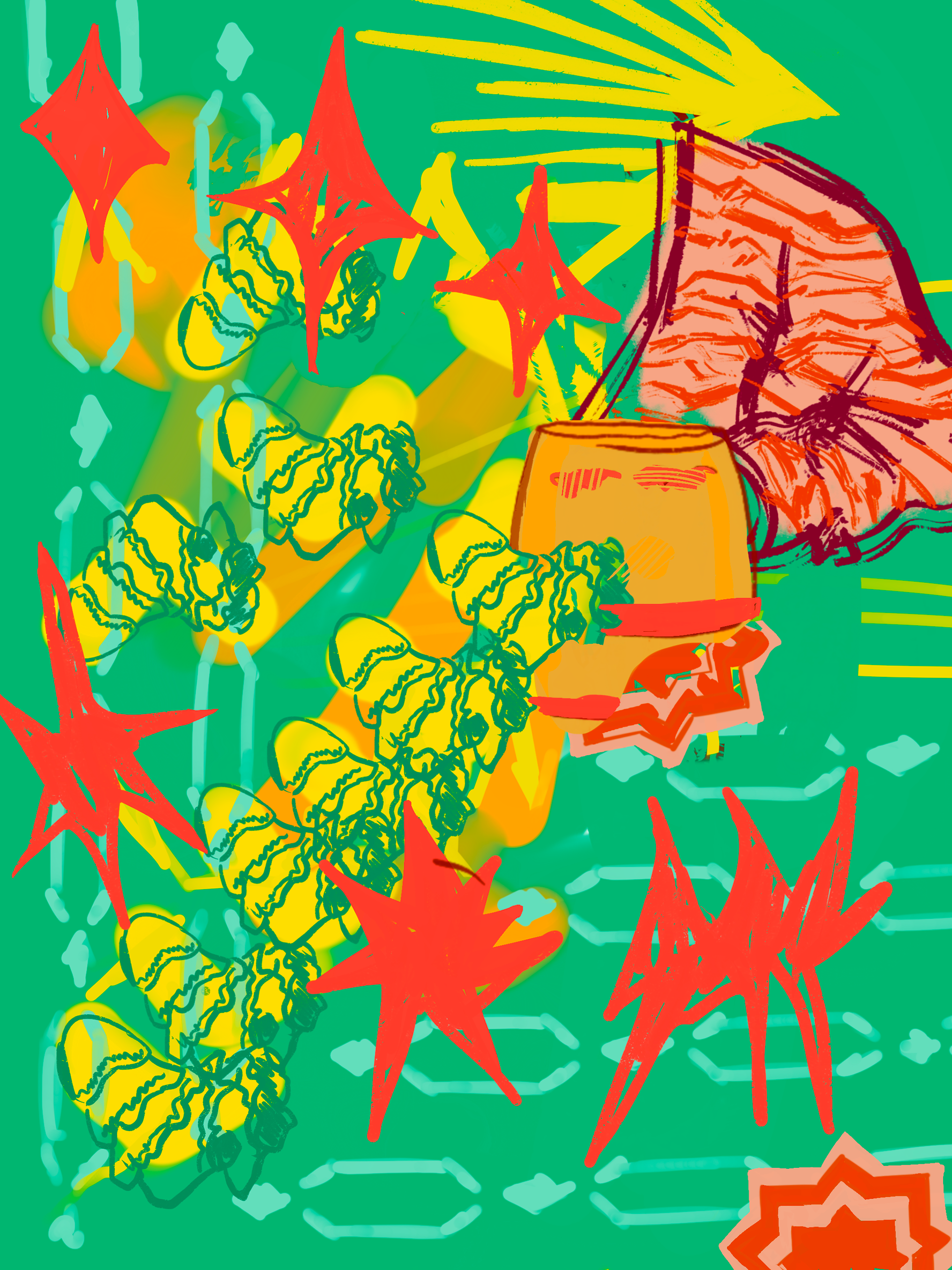 Cristina Osceola, “Tang Eyes”, 2022, 18” x 24”
