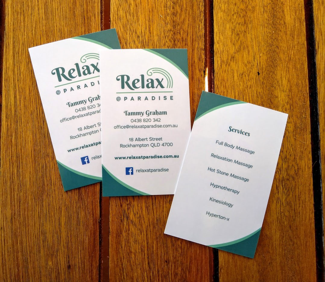 Relax @ Paradise Business Card