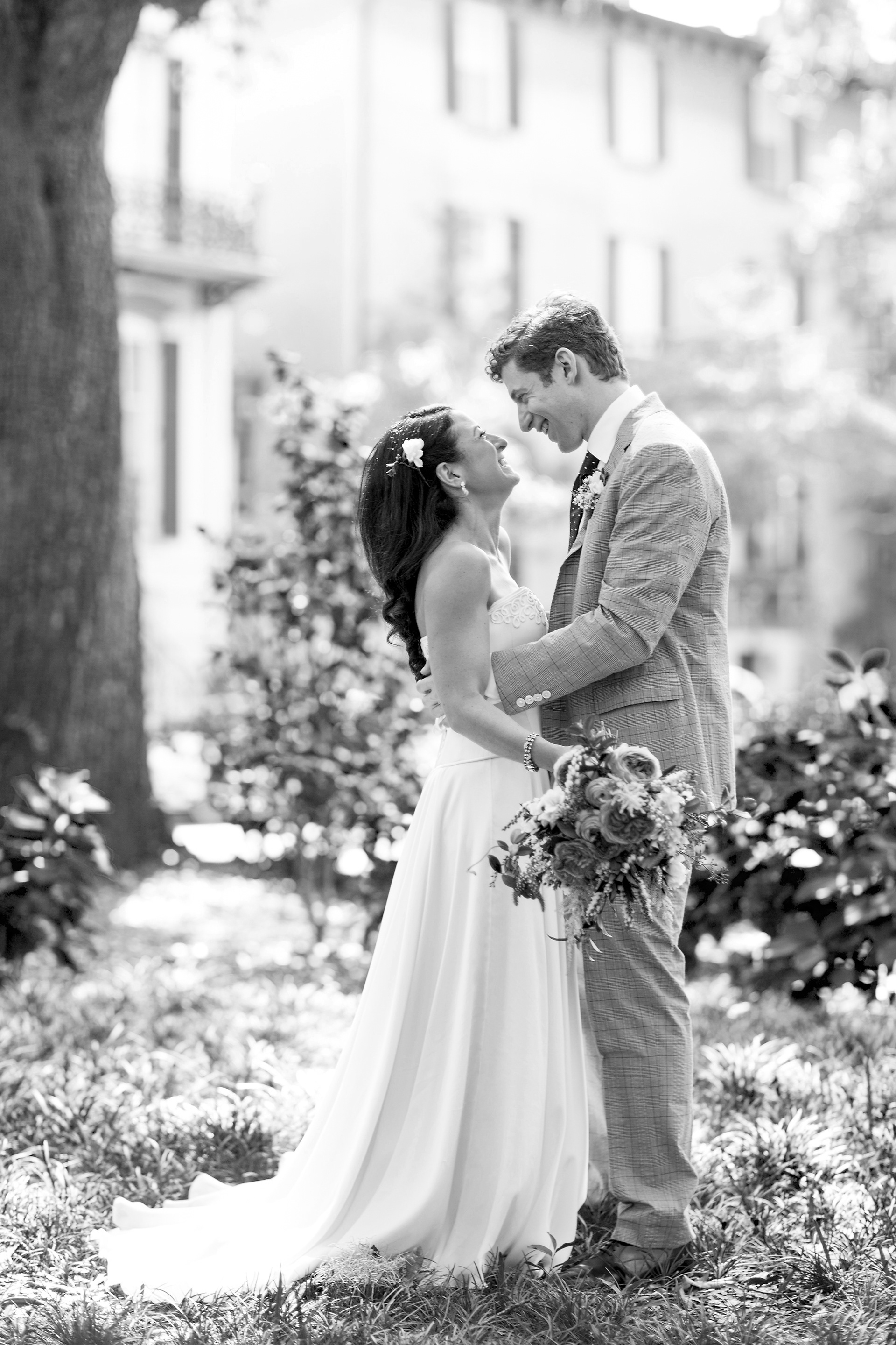 Avigail wanted something light weight and breathable for her summer wedding in Savannah. Photo credit: Jade + Matthew Take Pictures