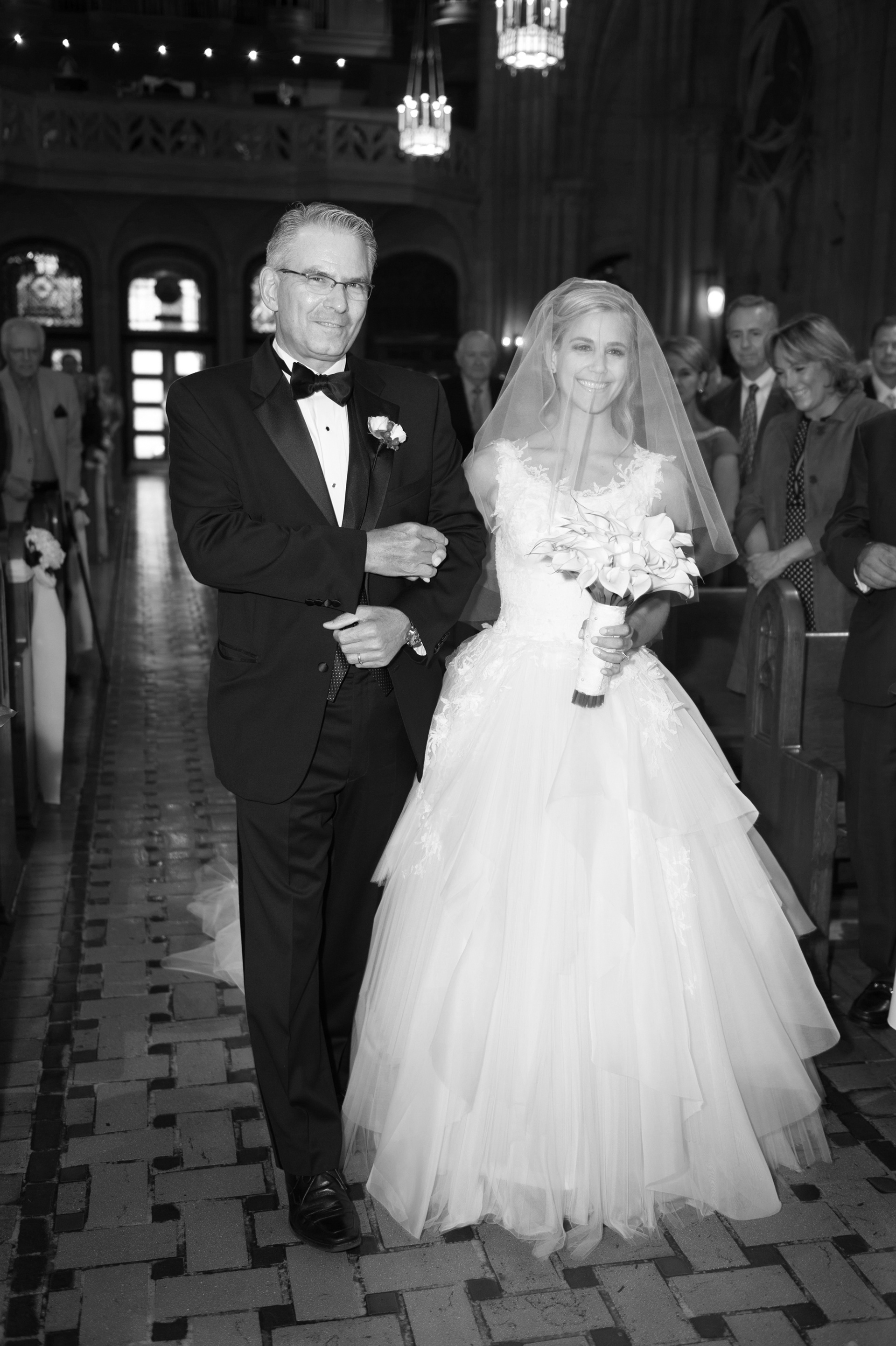 Sarah's tulle and lace gown in action. Photo credit: Camelot Photography Studios