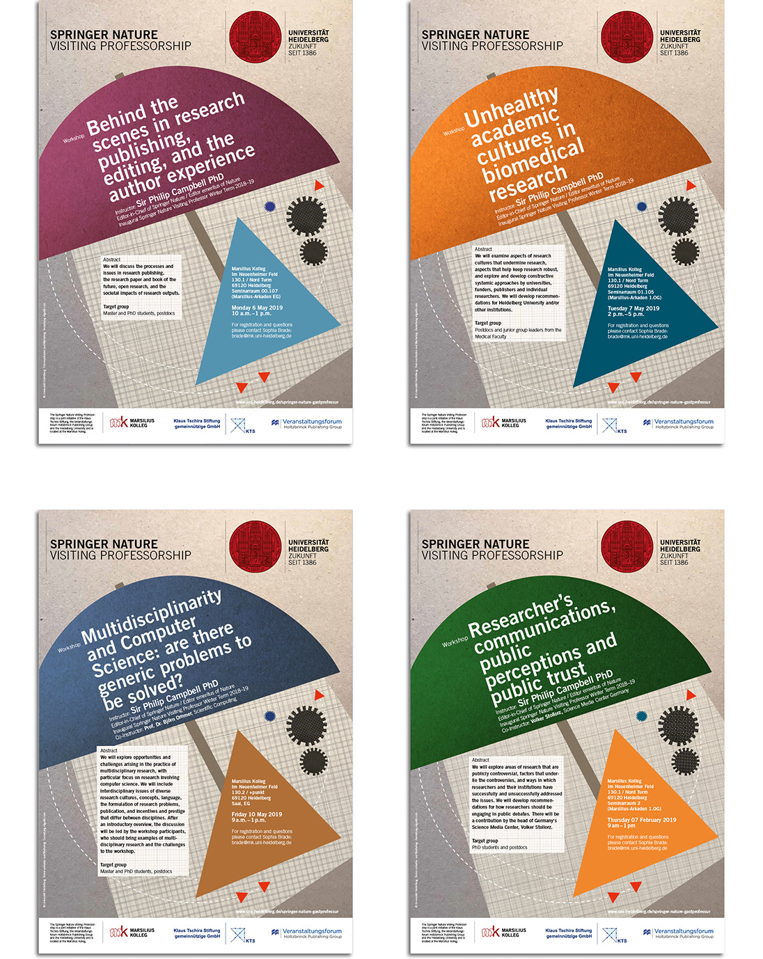 4 Plakatmotive Springer Nature mit Sir Philipp Campbell