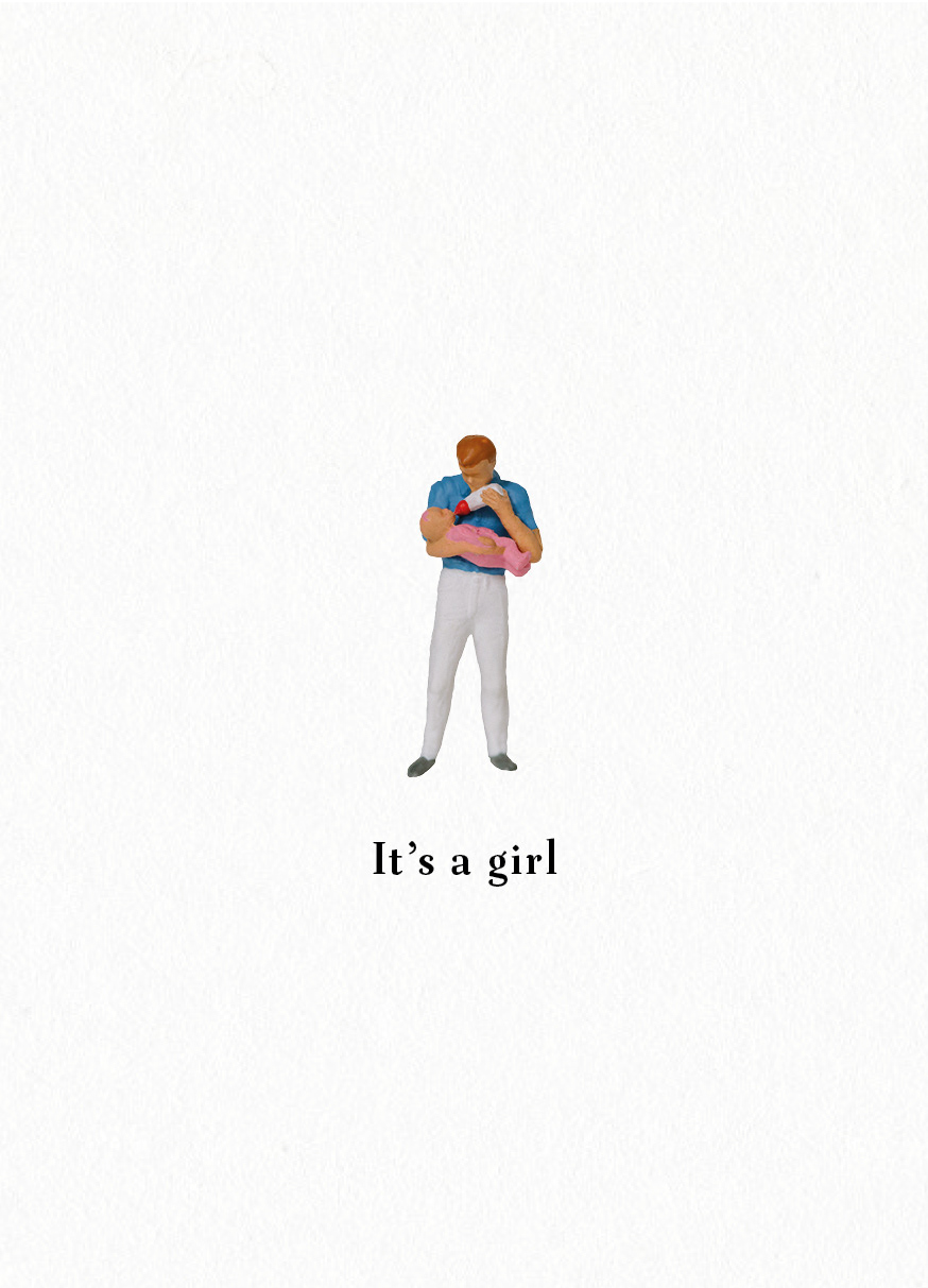 Postkarte "it is a girl" | e.l.a.cards. Foto: Angelika Ernst