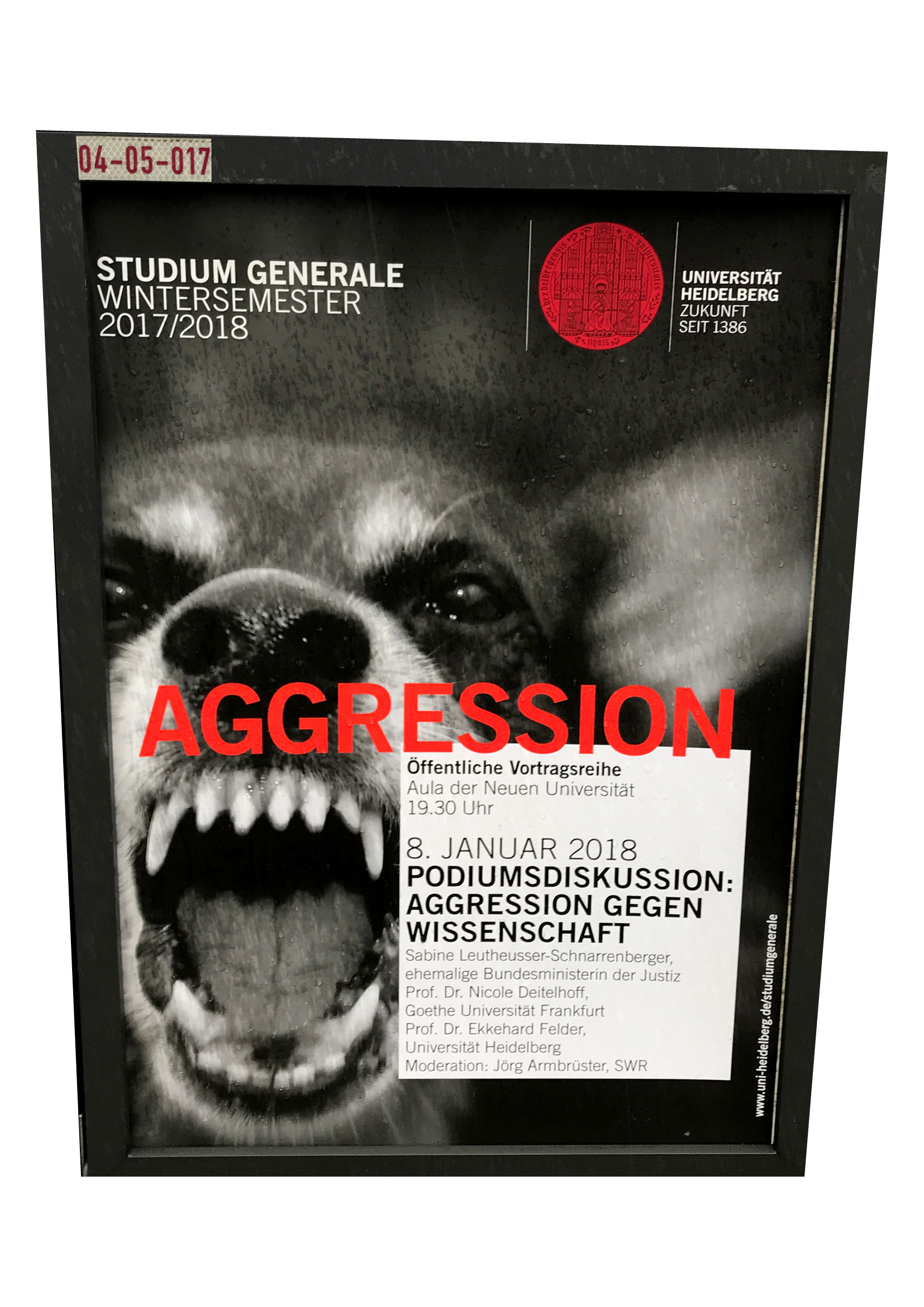 Poster Studium Generale – Aggression – Universität Heidelberg