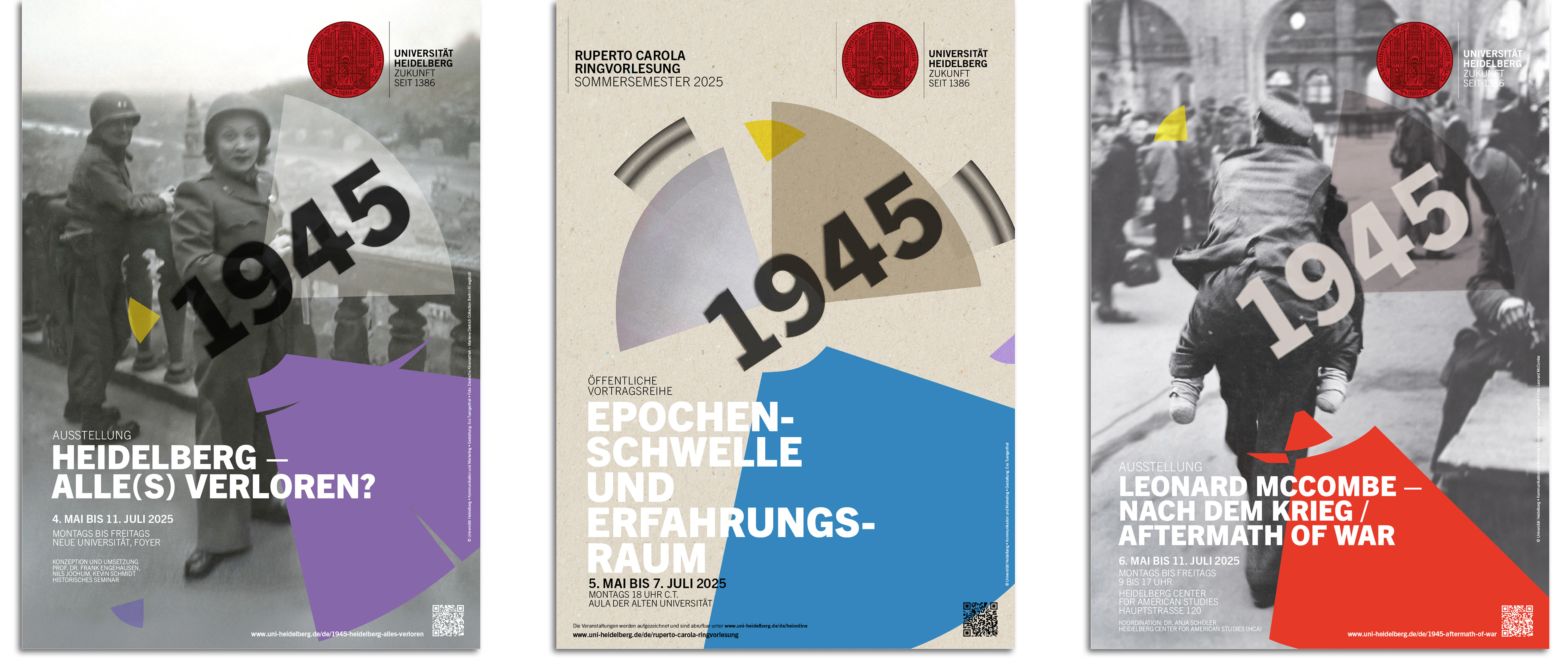 3 Plakate zu 1945 Uni Heidelberg