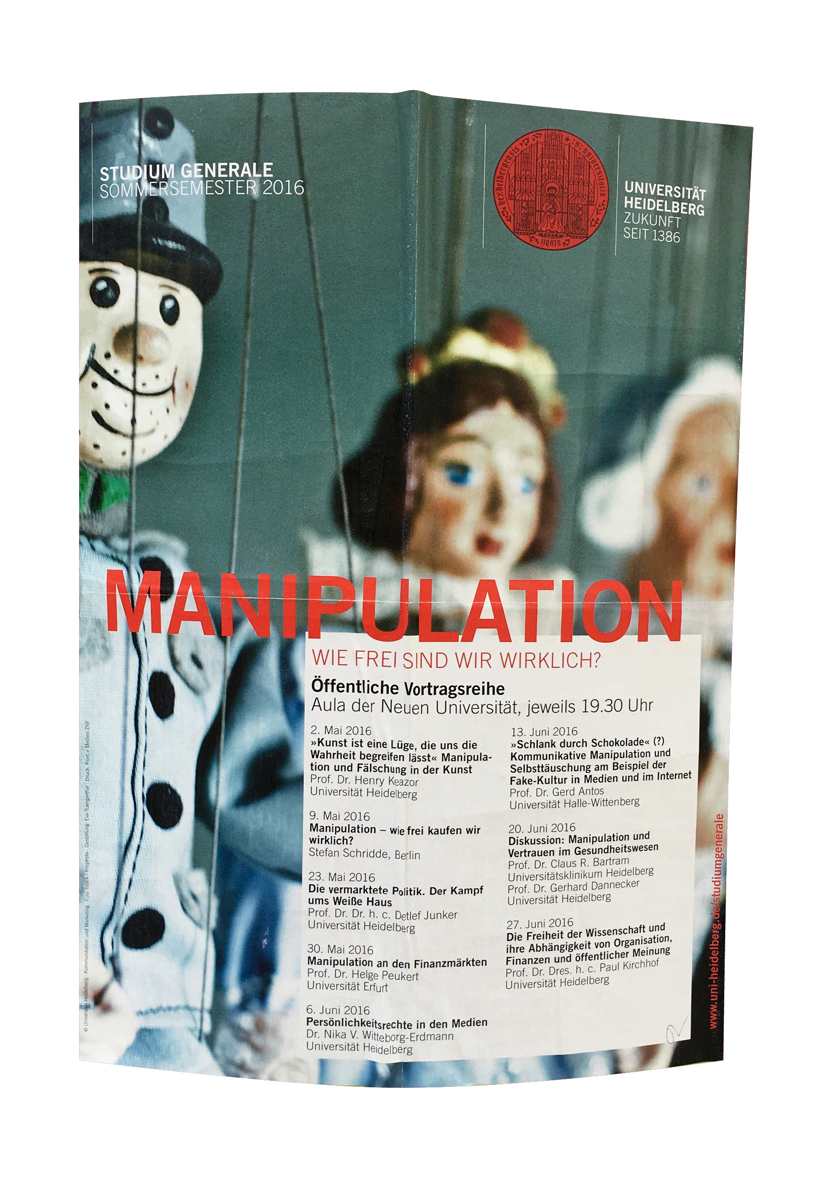 Poster Studium Generale – Manipulation – Universität Heidelberg