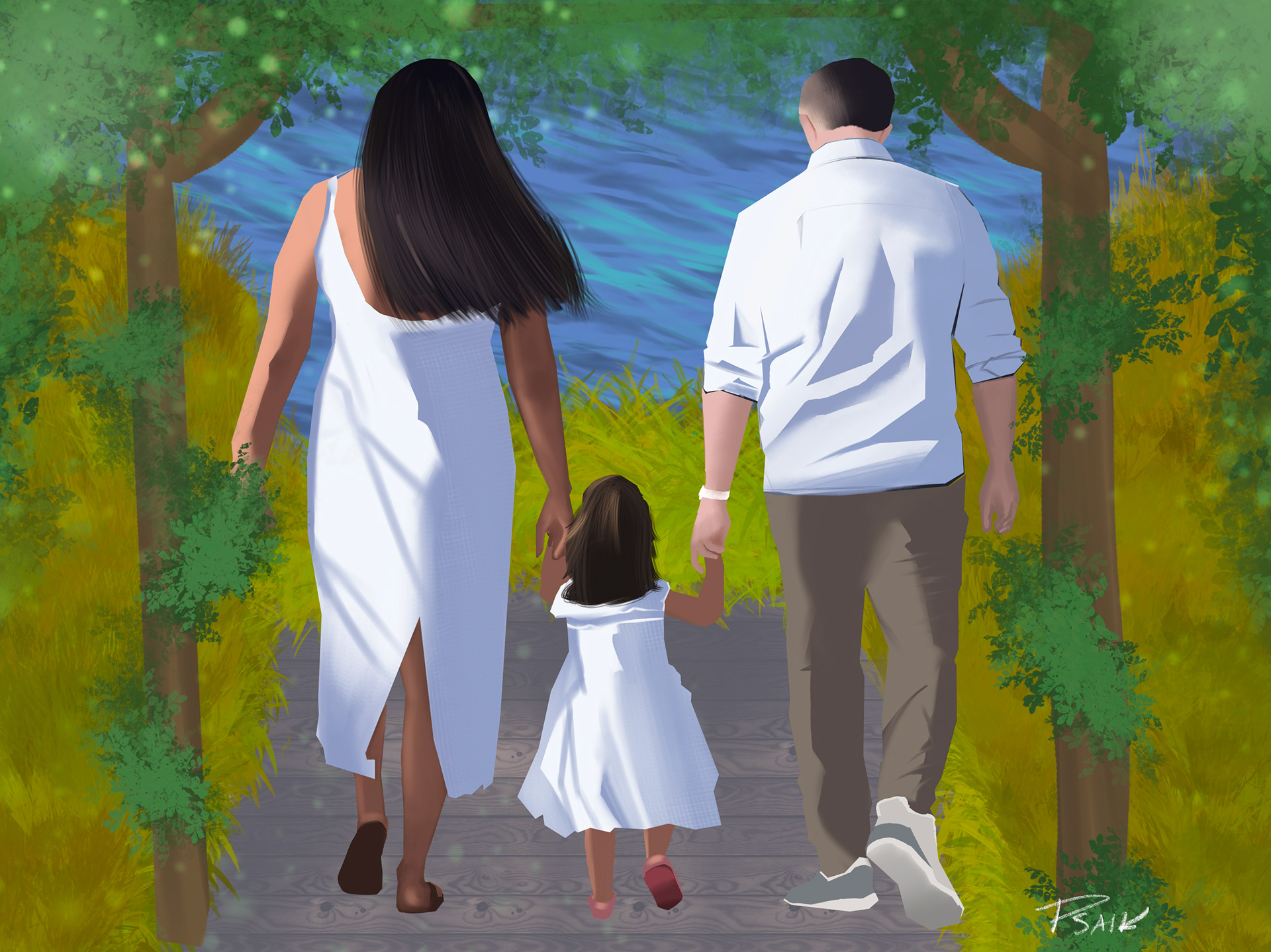 Illustration done as a gift for family member's birthday. Made using Procreate