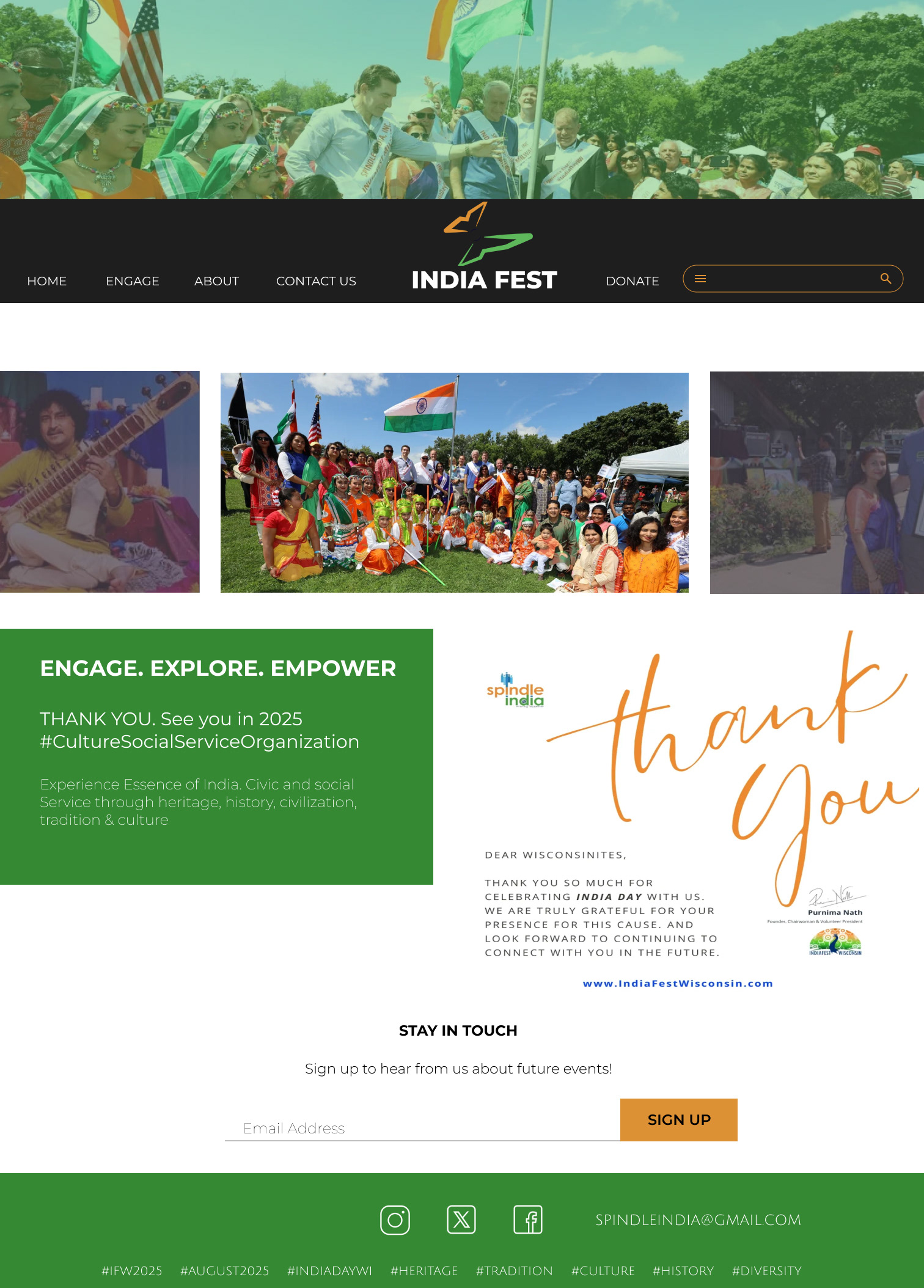 India Fest Website Homepage