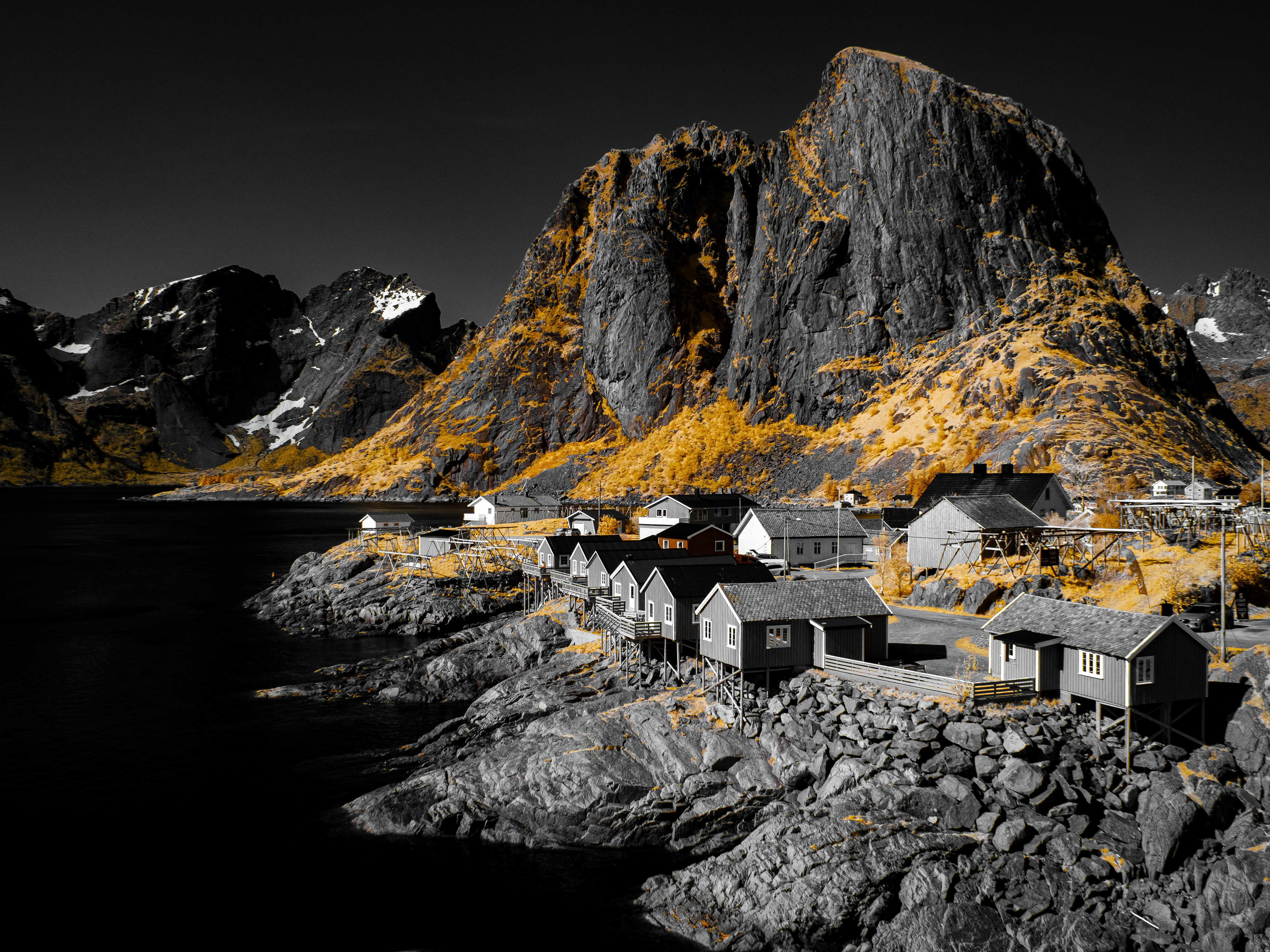 Hamnoy, Norway. 590nm infrared.