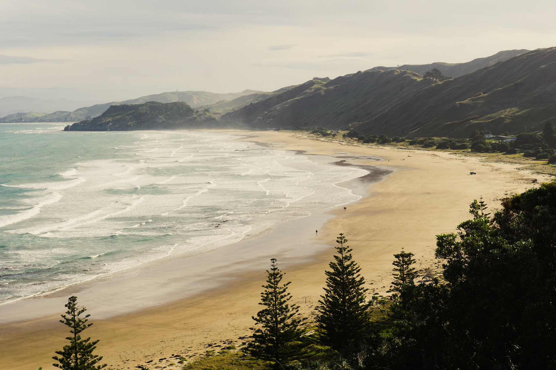 Looking down onto Makorori Beach