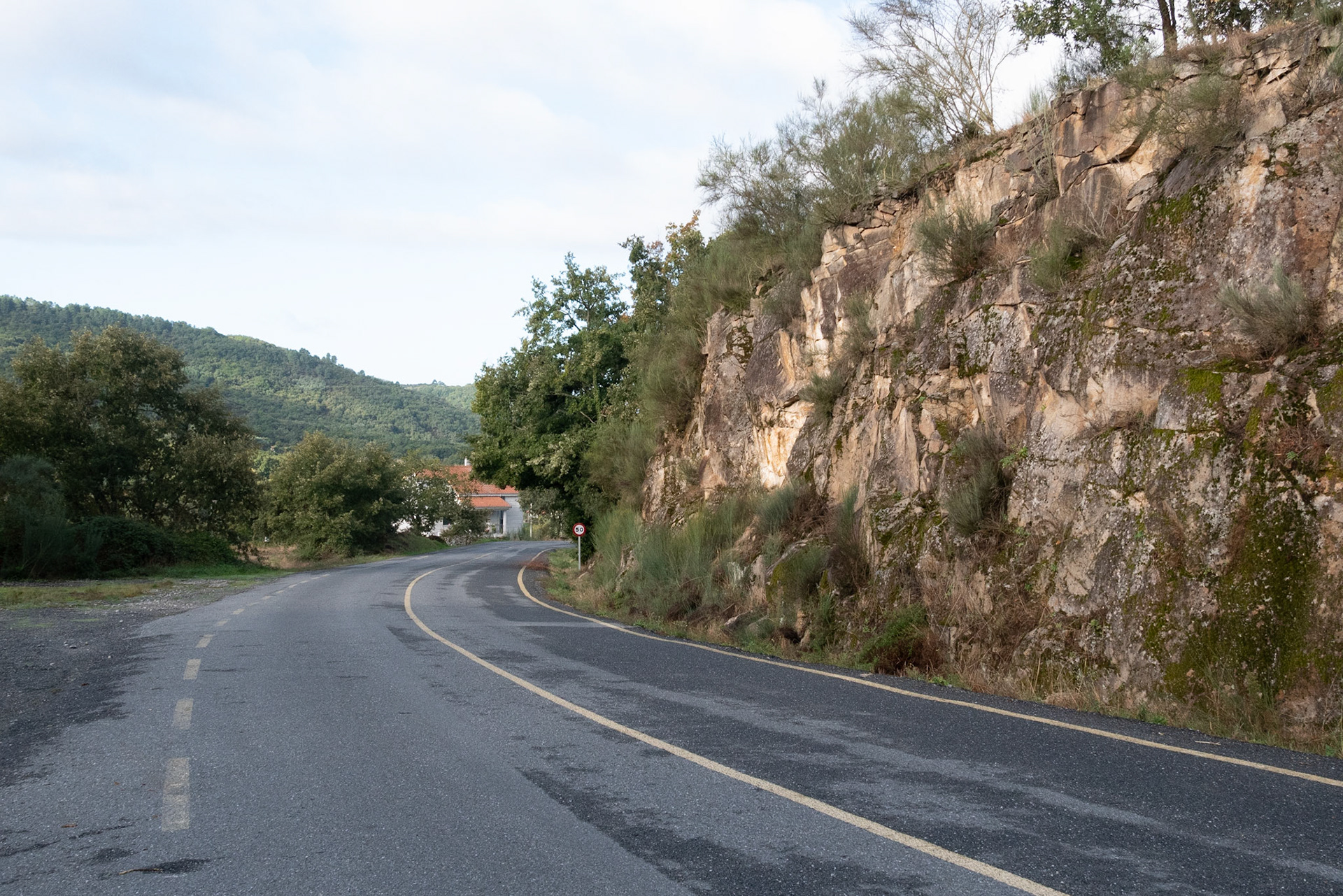 along the road