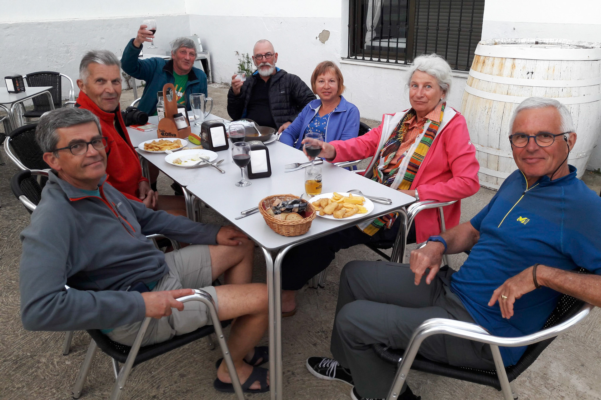 Castilblanco together with pilgrims