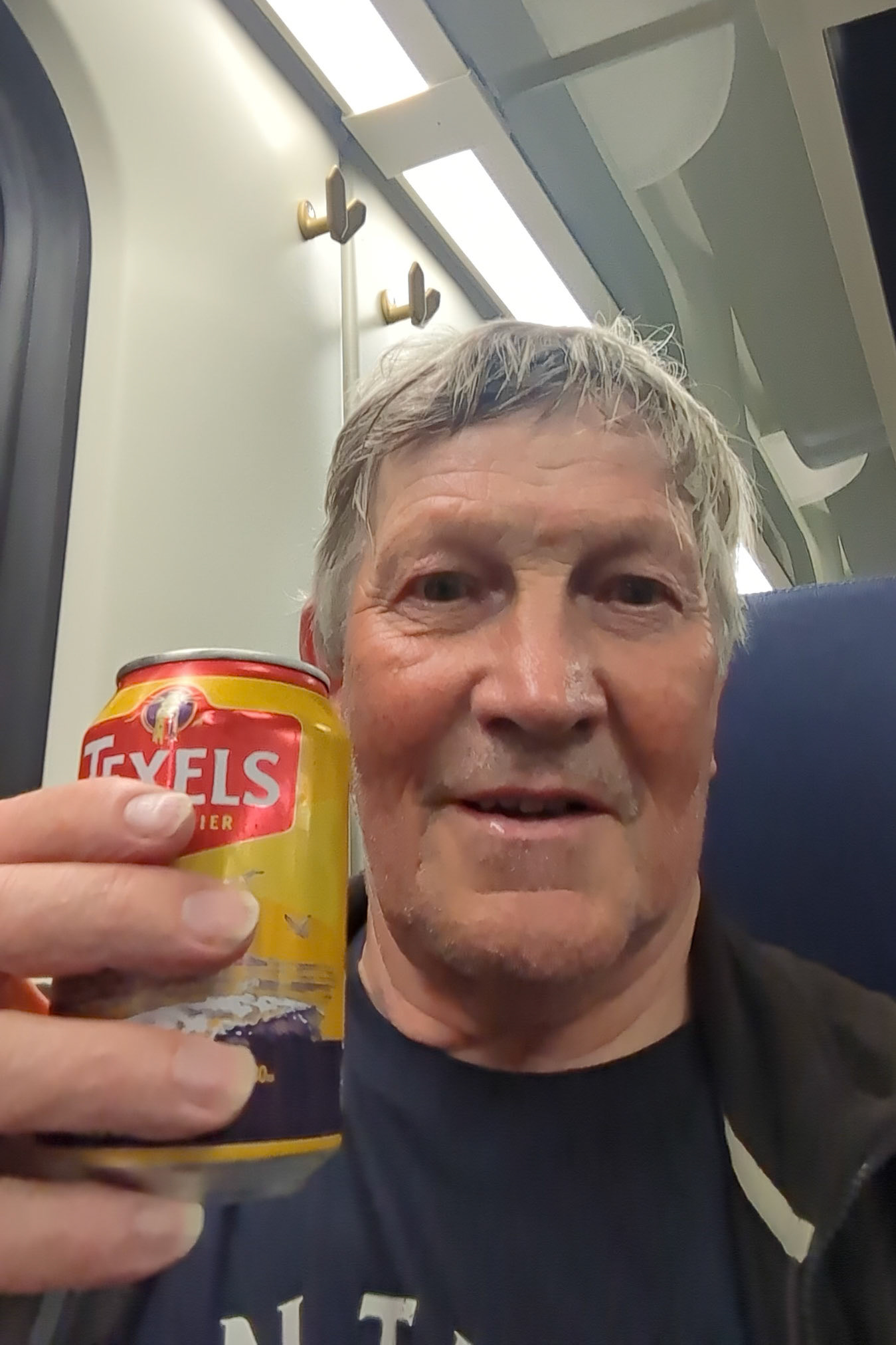 in de trein