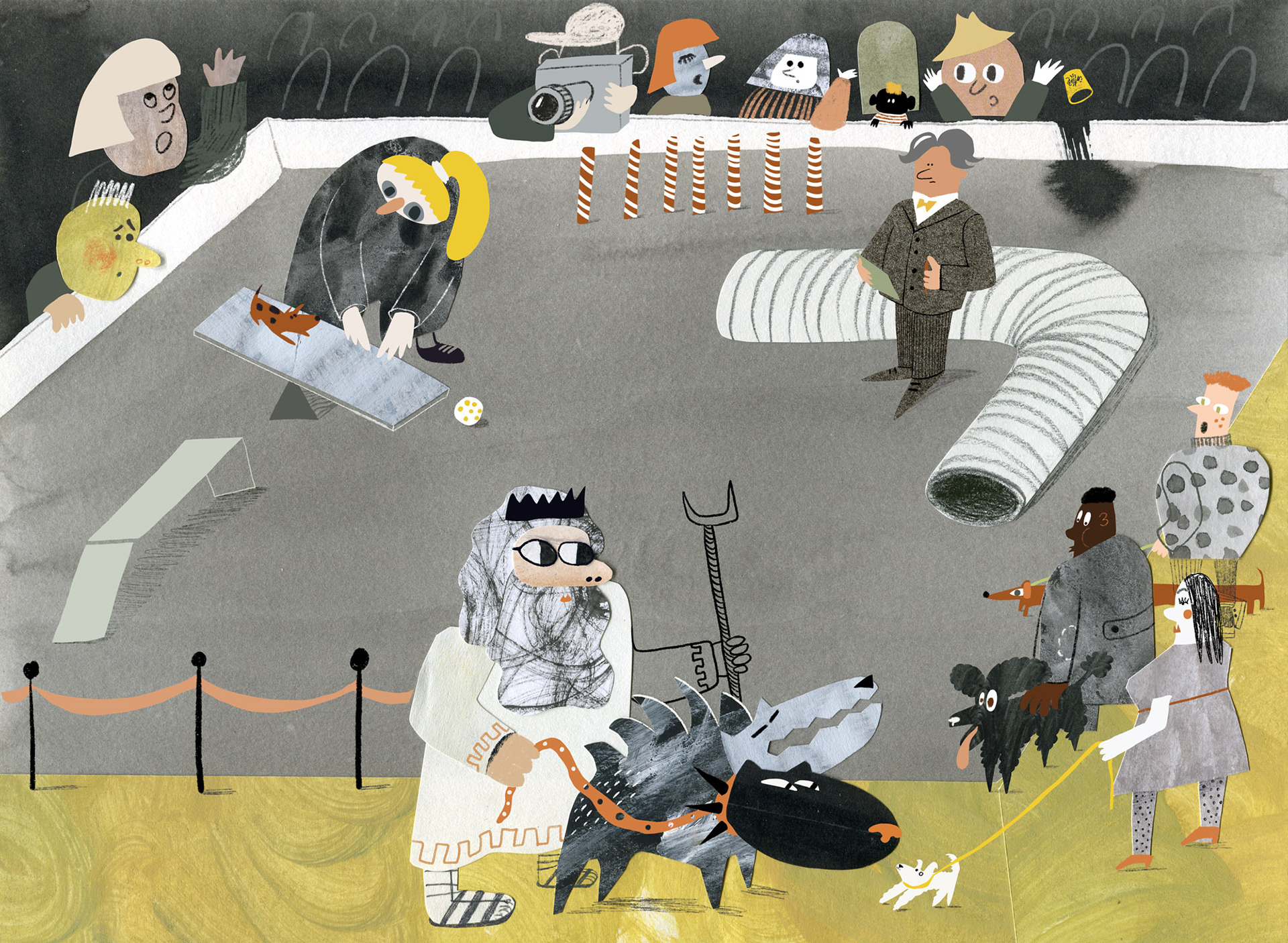 Cerberus at the Dog Show // Collage, digital, personal work, 2021