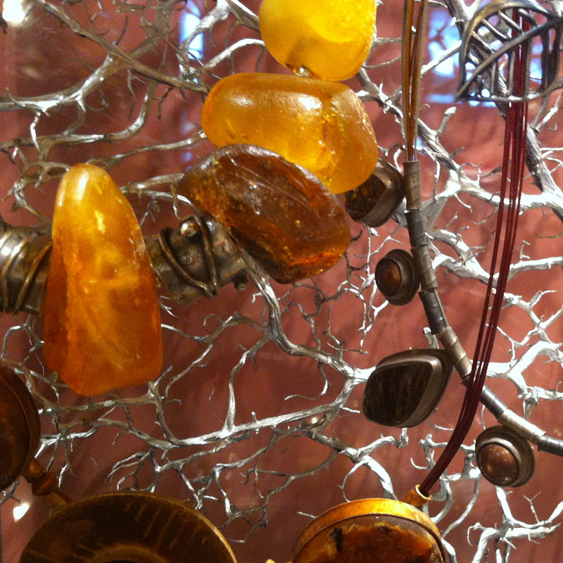 naszyjnik srebrny z bursztynem