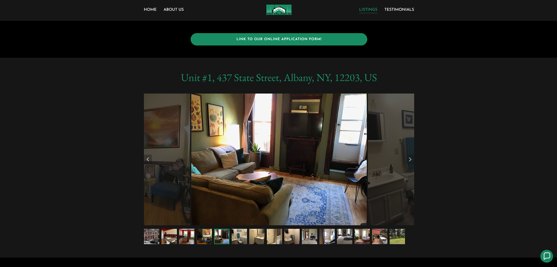 Listings page with moving slideshow